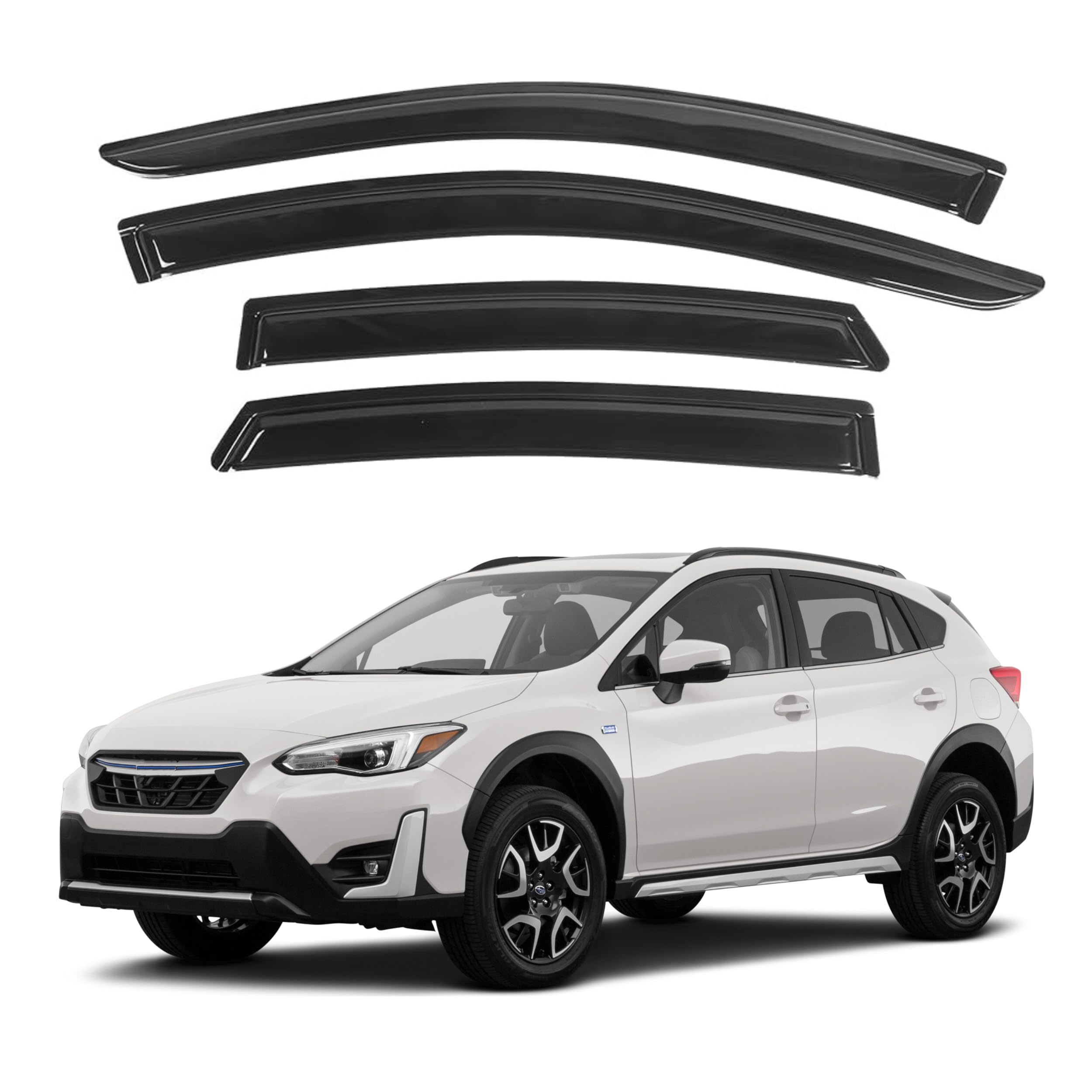 Ig Window Visor For Subaru Crosstrek 2018-2023 & Impreza Hatchback 2017-2023, Rain Guard Tape-On Extra Durable Side Vent Window