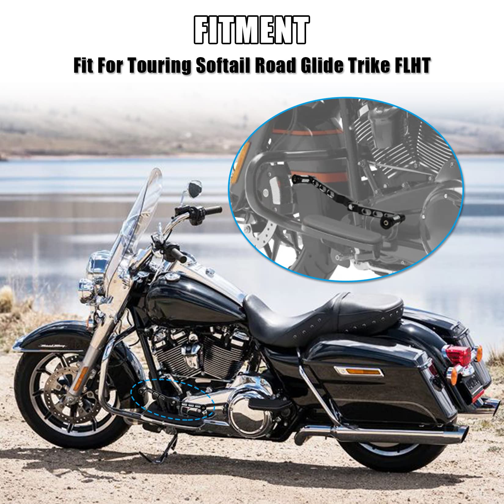 Aluminum Motorcycle Shift Lever, PSLER Heel Toe Shifter Gear Shift Pedal Lever Arms with Shifter Peg for FL Softail, Tri Glide T