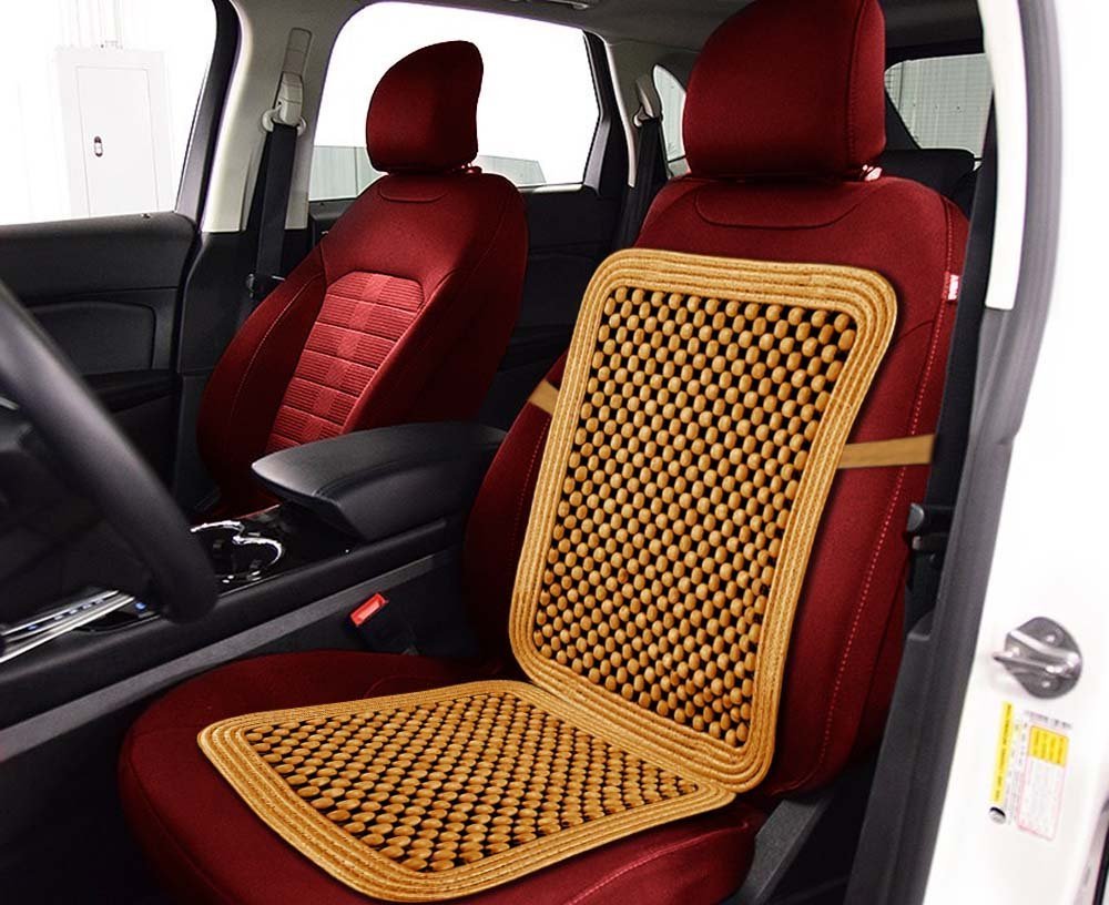 Zento Deals Natural-Wood Beaded Seat Cover With High Ventilation (Natural Wood1)