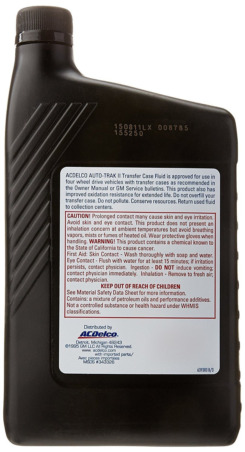 Acdelco 10-4017 Auto-Trak Ii Transfer Case Fluid - 33.8 Oz (2 Pack)