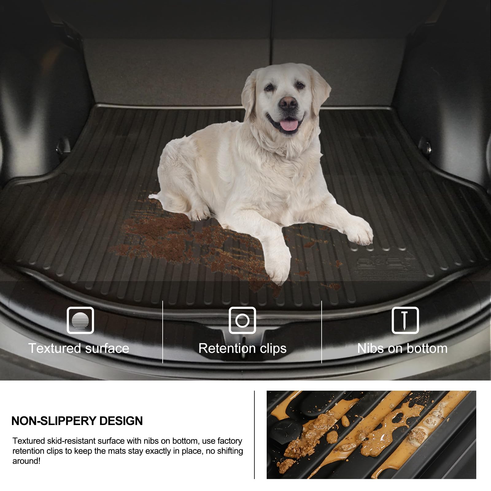 Kiwi Master Cargo Trunk Mat For 2013-2018 Toyota Rav4 Oem Replacement Pt908-42135 All Weather Trunk Tray Liner Tpe Slush Mats Bl