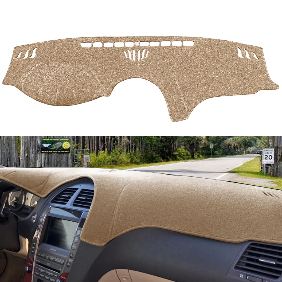 Dash Cover Mat Custom Fit For Lexus Es350 2007-2012, Dashboard Cover Pad Carpet Protector (07-12 Es350 Beige) F117