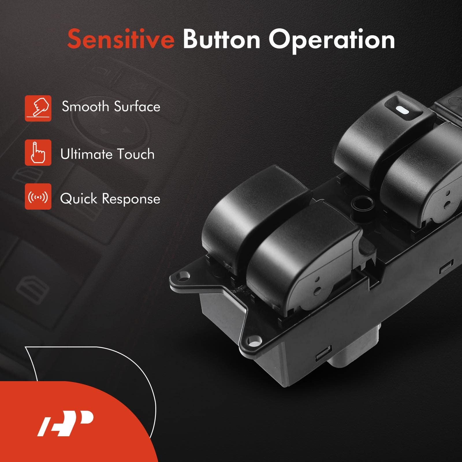 A-Premium Master Power Window Switch Compatible with Mitsubishi Lancer 2008-2015 L4 2.0L 4-Door Sedan, Front Left Driver Side, R