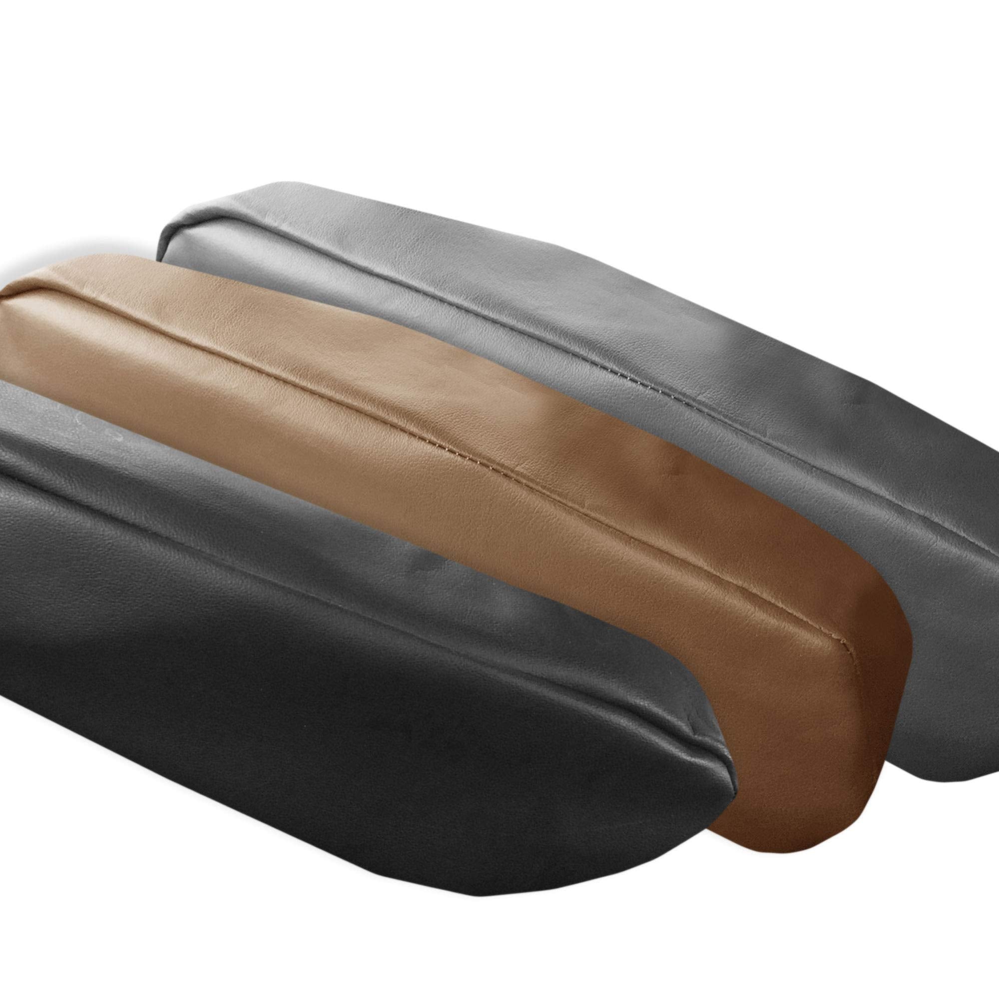FH Group Faux Leather Armrest Covers, Semi-Universal Fit, Set of 2, Gray, 14 x 4 x 2.5 inches, Model FH1052GRAY