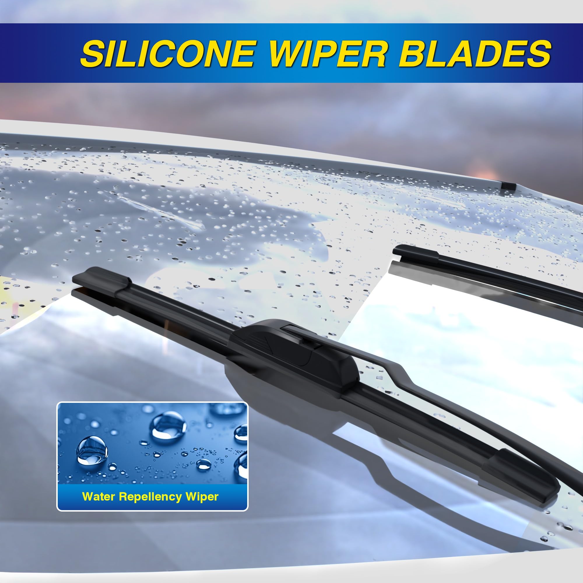 5 Plus Silicone Windshield Wiper Blades Replacement For 2020 2019 2018 2017 2016 2015 2014 2013-2011 Toyota Sienna Wiper Blades(