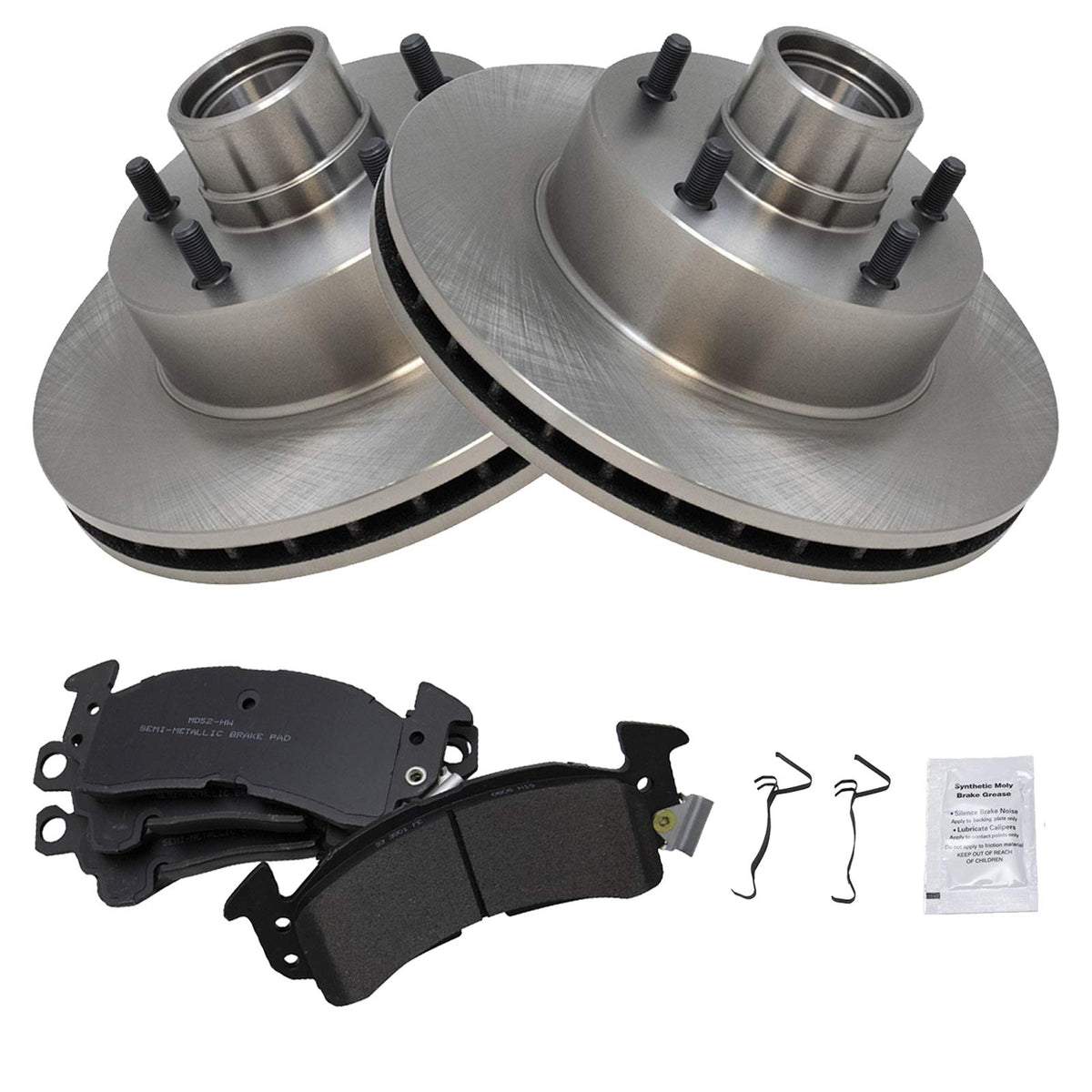 Trq Front Disc Rotor & Brake Pad Set Kit Compatible With Chevrolet Pontiac Gm