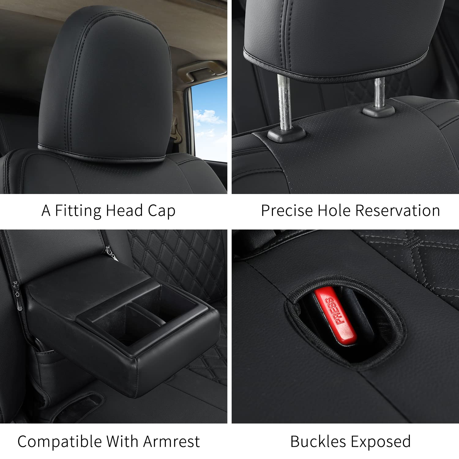 Giant Panda Pu Leather Car Seat Covers Full Set Custom Fit For Toyota Rav4 Limited Xle Se Platinum Adventure 2013 2014 2015 2016