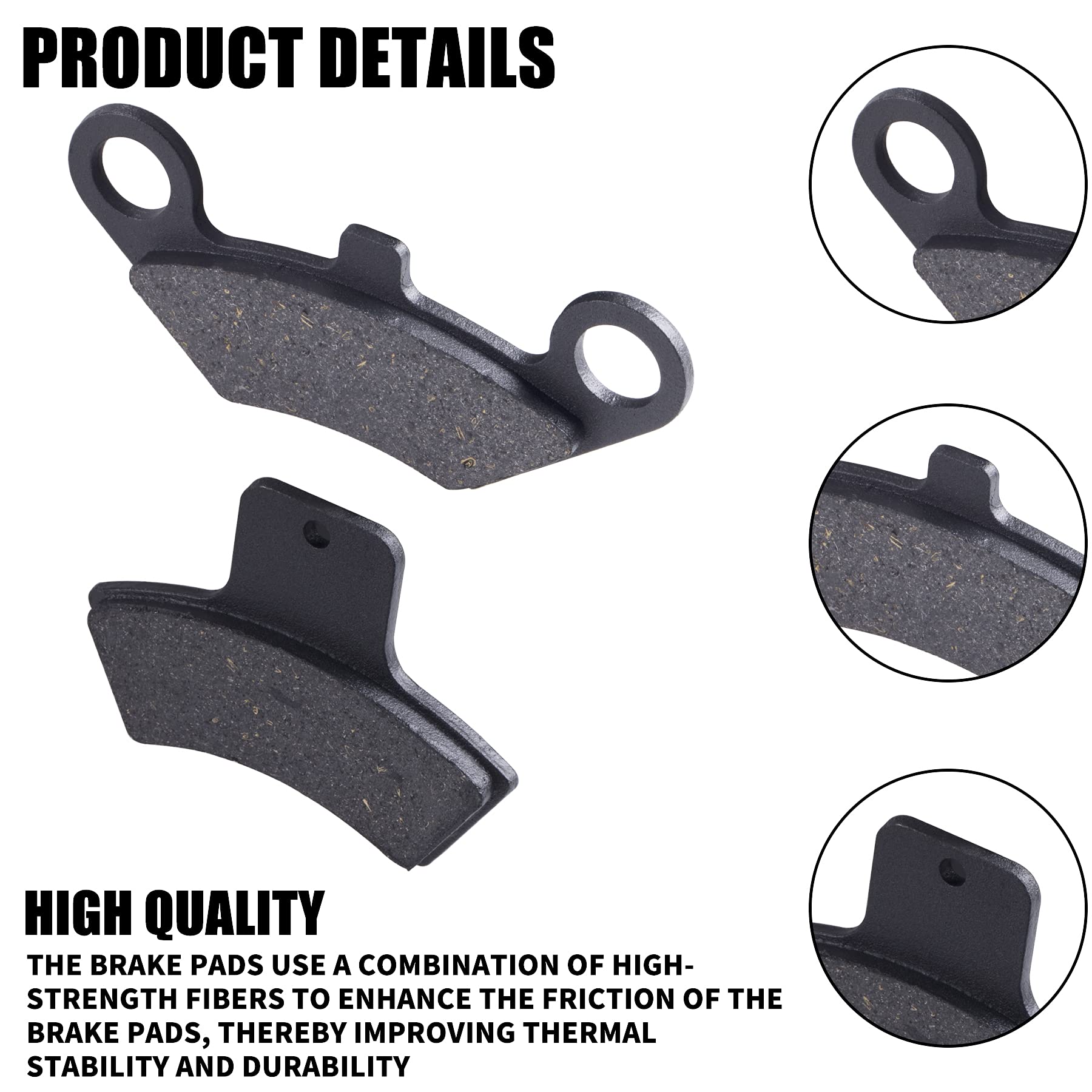 Mwmnun Front & Rear Brake Pads Compatible With Polaris Sportsman 335 400 500 4X4 Scrambler 400 500 Diesel 455 Magnum 325 500 Sport 400 Trail Blazer 400 250 Xplorer 400 250 Xpedition 425 325