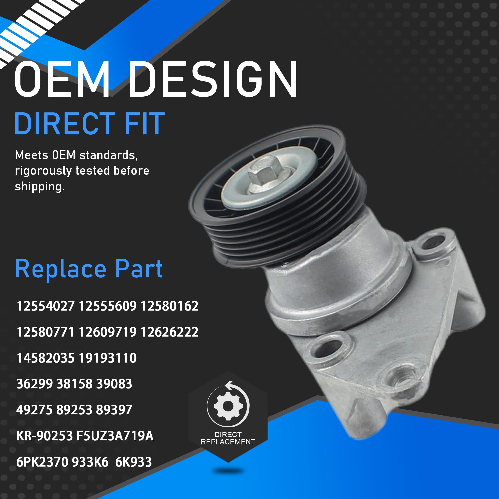 YzusGomumu Complete Serpentine Belt Drive Component Kit Compatible with 2003-2006 Chevrolet Avalanche Silverado Express, 2002-20