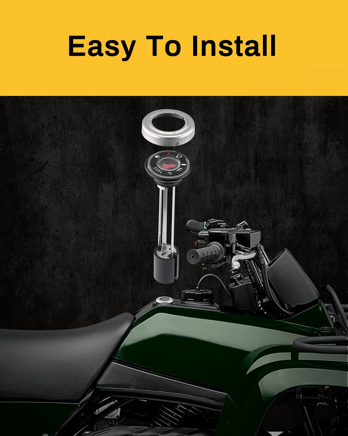 Quickwolf Bayou Fuel Gauge, Prairie Gas Gauge Compatible For Kawasaki Bayou 220 250 300 400 Prairie 300 400 Klf220 Klf250 Klf300 Klf400 Replace Oem 52005-0735 52005-1121 52005-1086