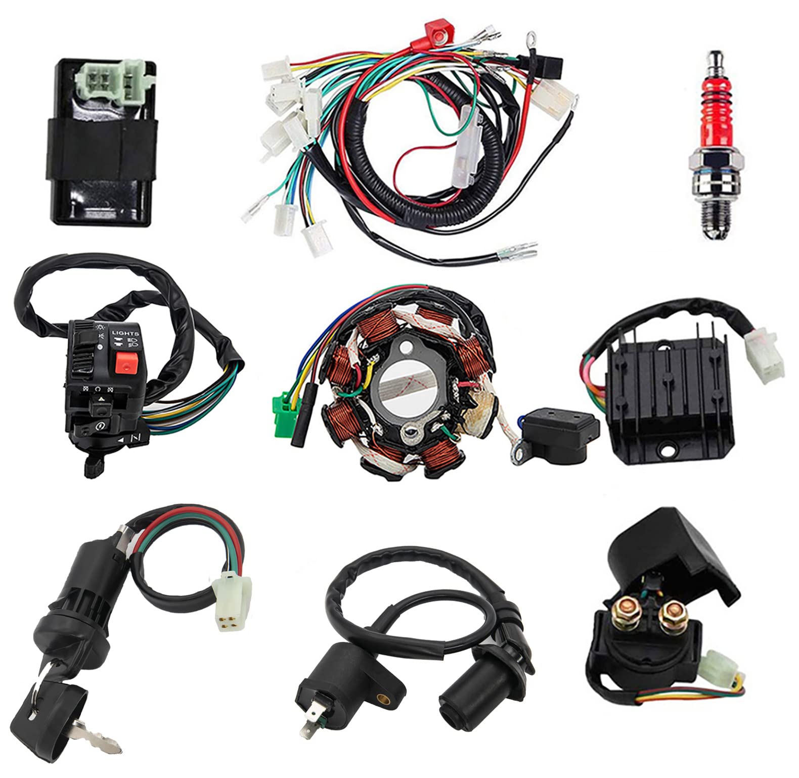 Complete Wiring Harness Kit With Electrics For Atv Quad 4 Wheelers 150Cc-250Cc - By Kako