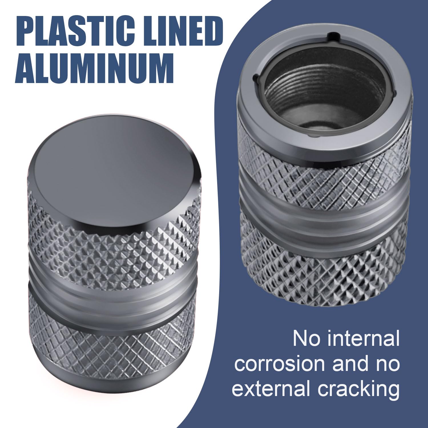 Tire Valve Stem Caps - 4 Pack Anti-Corrosion Premium Anodized Alloy Tyre Air Valve Caps Cat Dog Paw For Car Suv Bike Grey