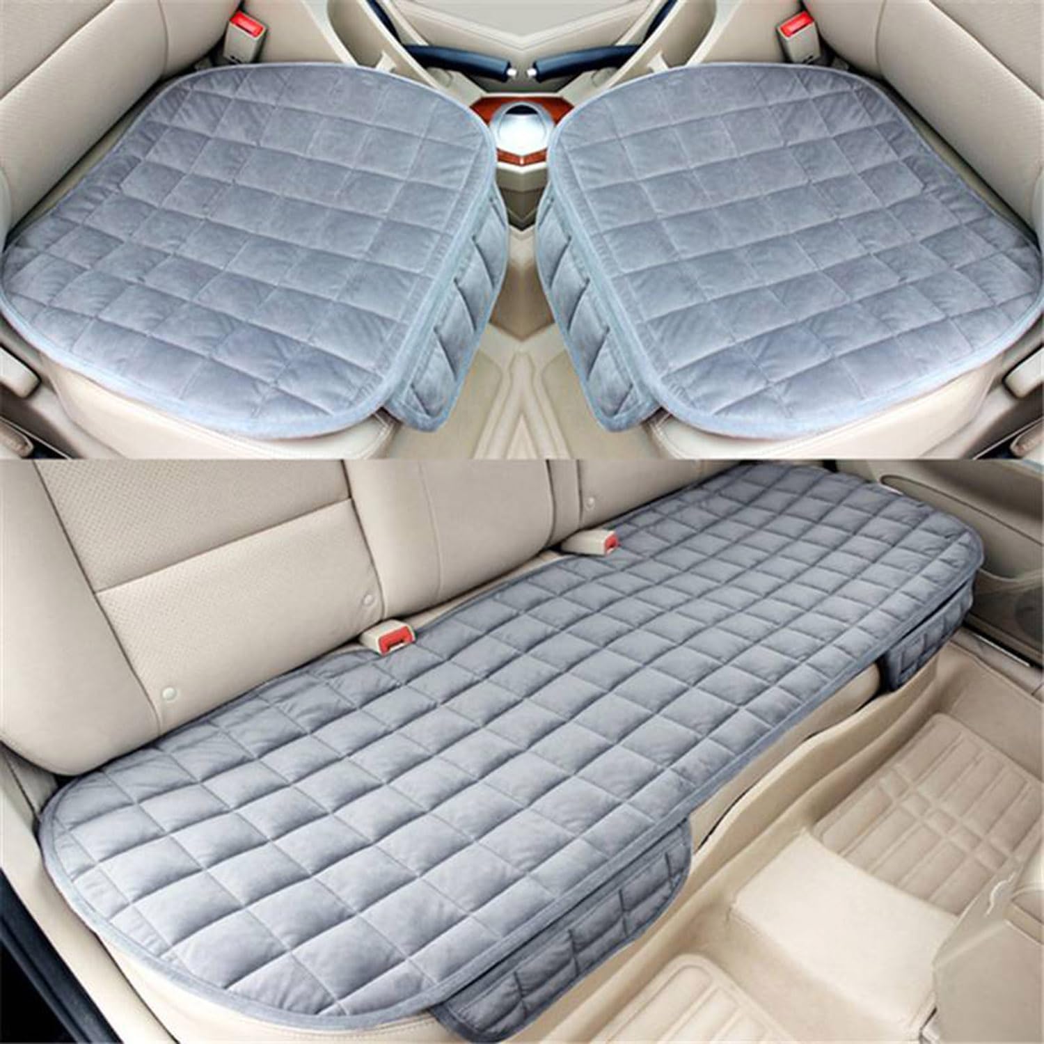 RUPAL Fashion Comfortable UltraSoft Memory Foam Car Seat Cover with NonSlip Grip and Storage Pouch  Universal Fit, Car Seat C
