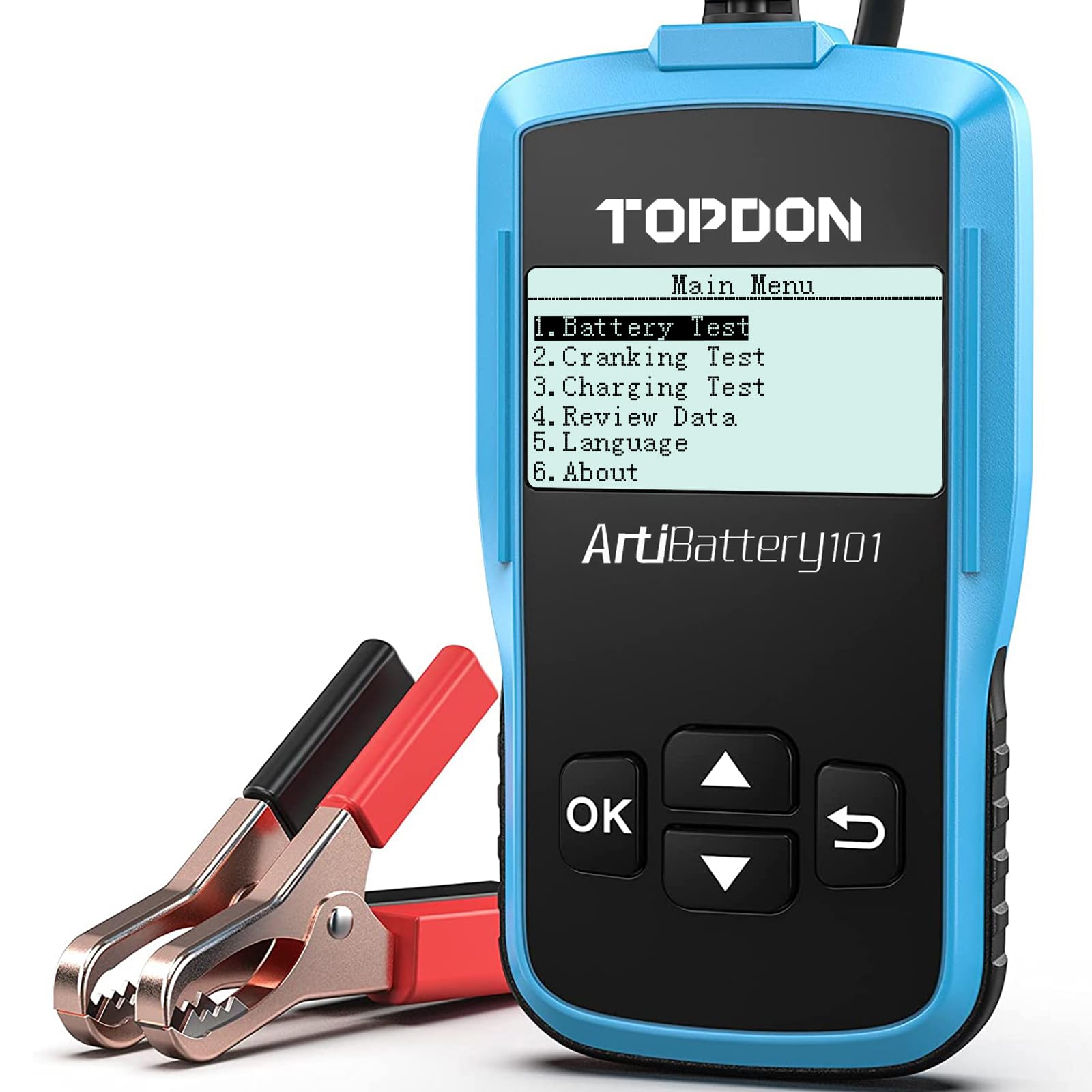 TOPDON AB101 Car Battery Tester 12V Car Battery Load Tester on Cranking Charging Systems, 100-2000 CCA Automotive Alternator Ana