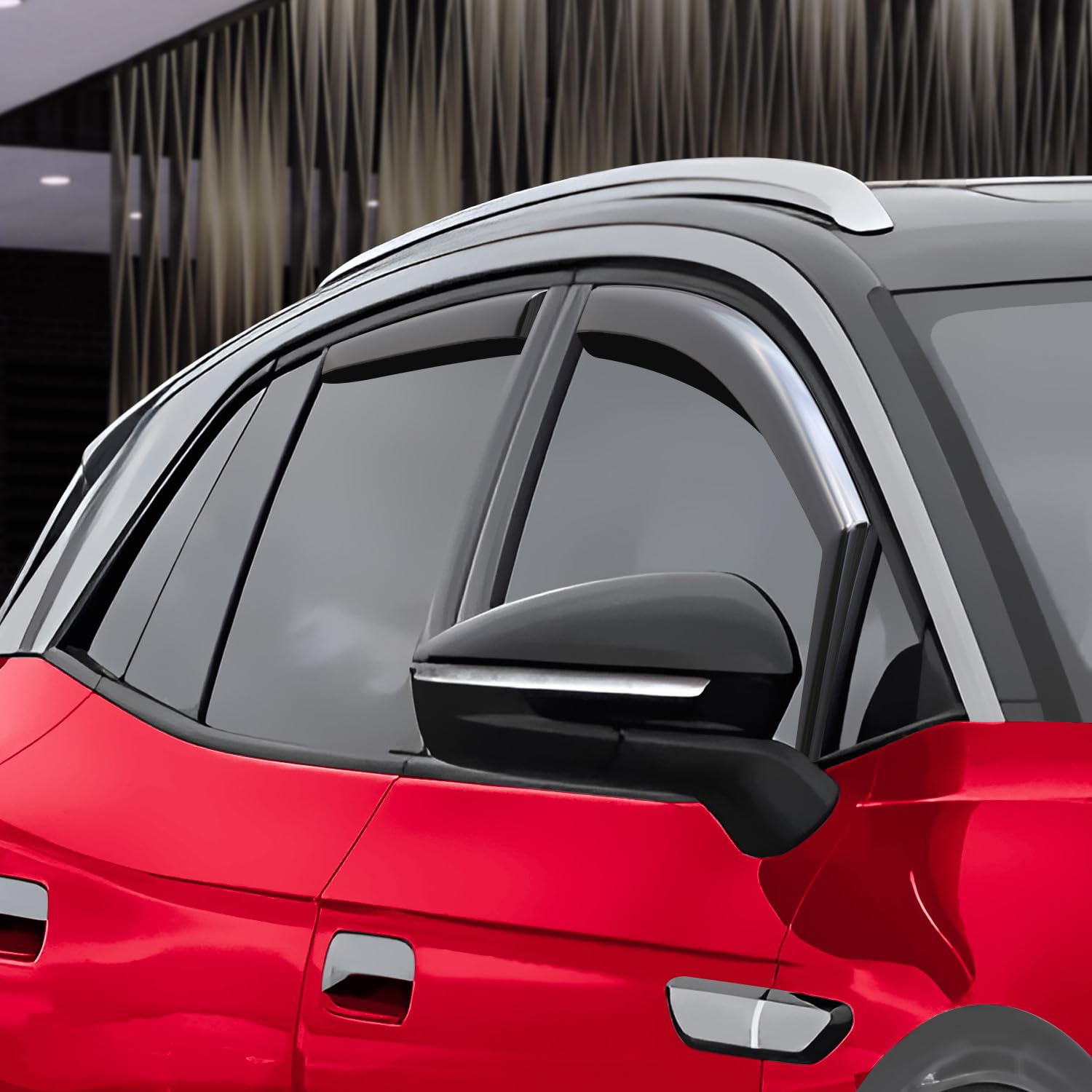 Voron Glass in-Channel Extra Durable Rain Guards for Volkswagen ID.4 2021-2025, Window Deflectors, Vent Window Visors, 4 Pieces