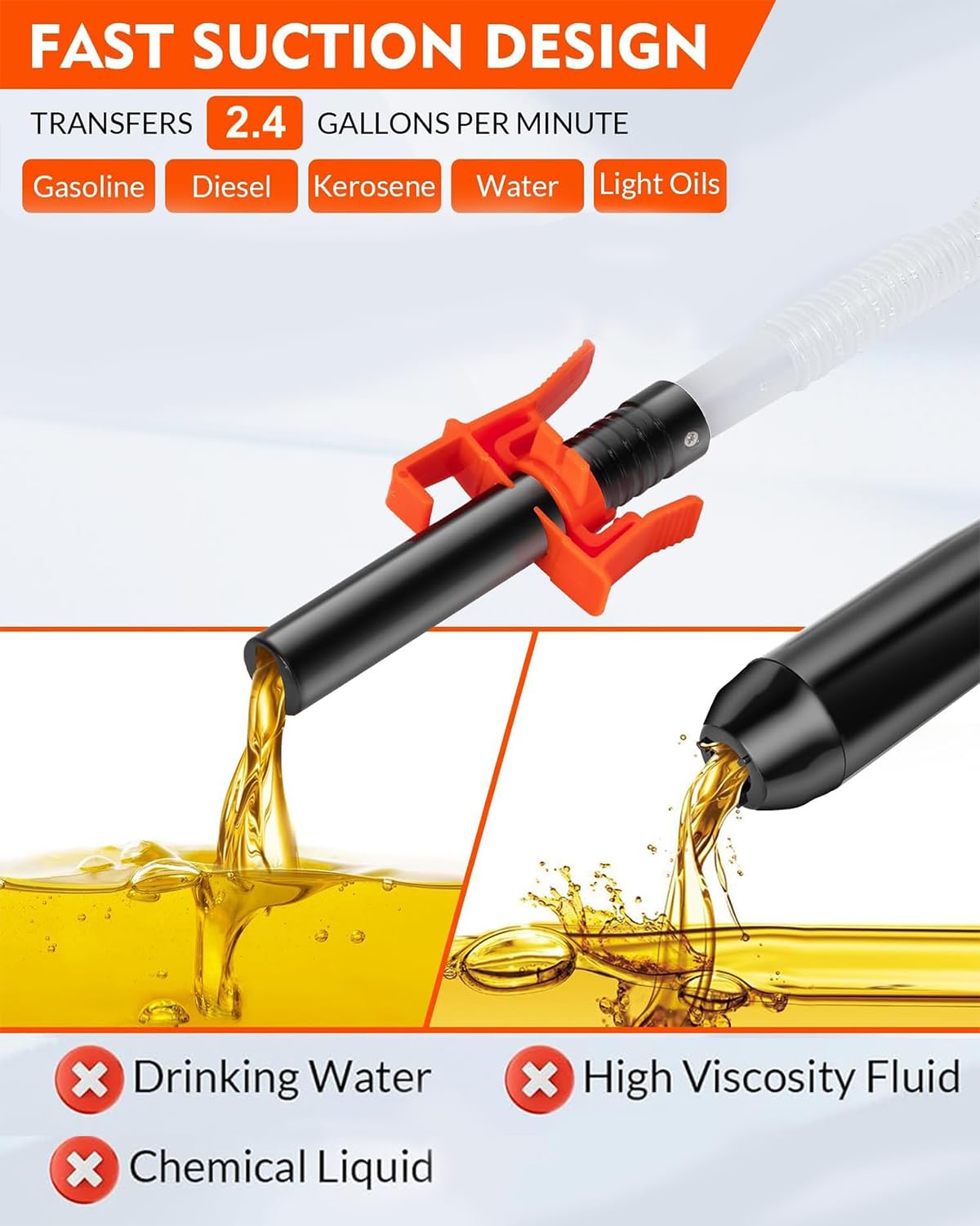 Fuel Pump Fuel Line Hand Primer Bulb 10Mm 3/8 Inch Rubber Fit For Car/Boat/Marine/Motorcycle