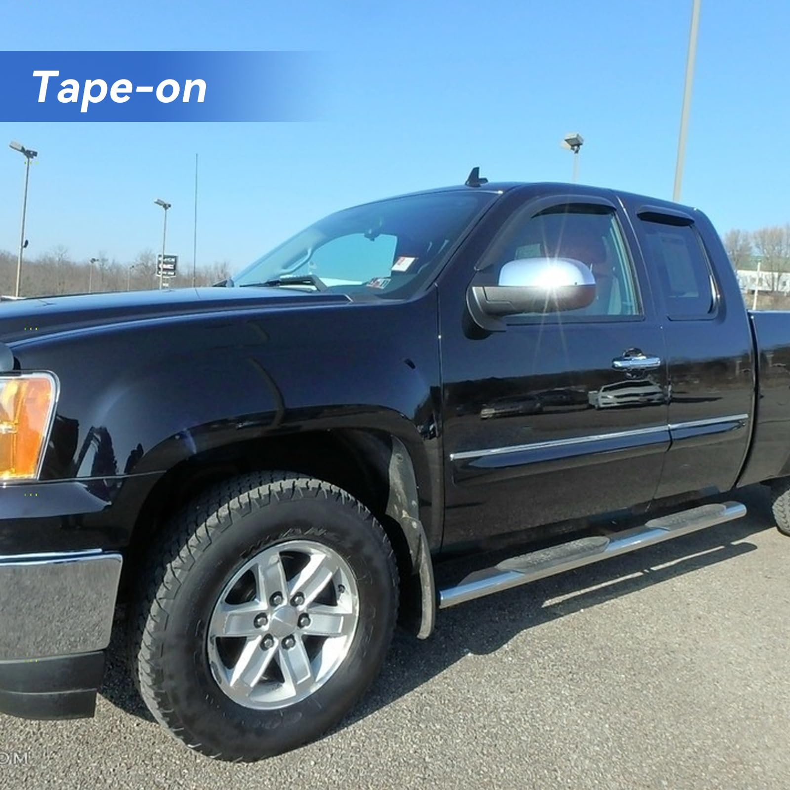 Window Visors Rain Guards For 2007-2013 Chevy Silverado/Gmc Sierra 1500, Window Vent Wind Deflectors Visors Shades For 07-14 Sil