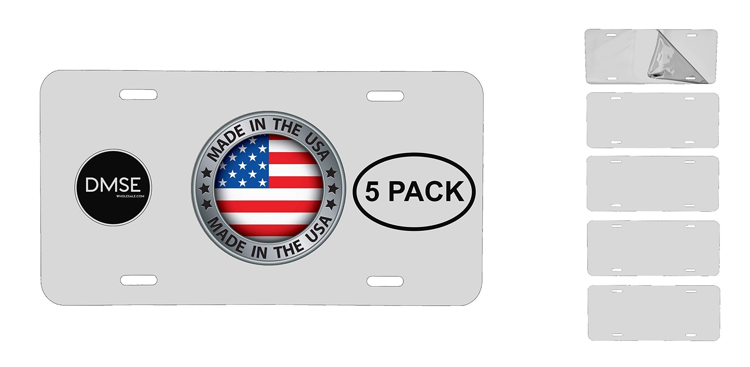 DMSE Wholesale Blank Metal Aluminium Automotive License Plate Plates Tag for Custom Design Work - 0.025 Thickness/0.5mm - US/Can