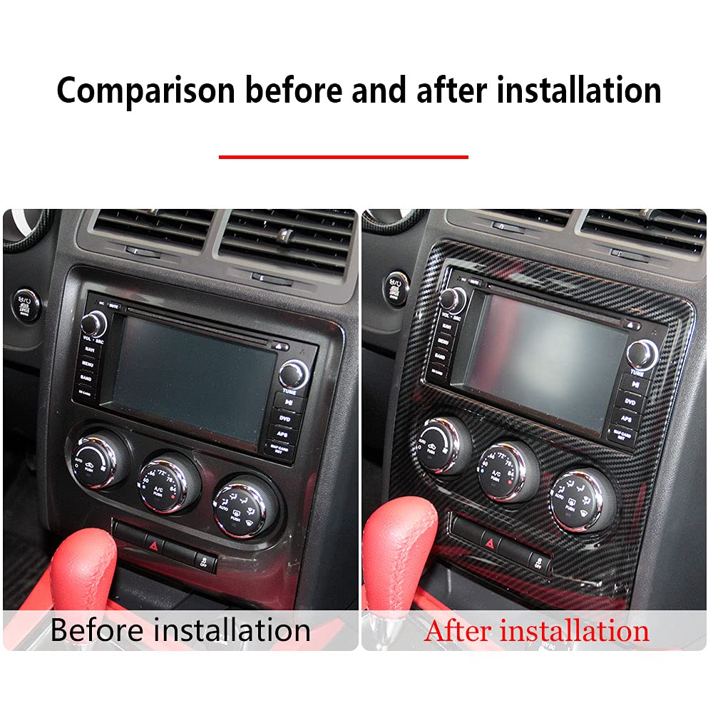 Korlot Carbon Fiber Central Dashboard Navigation Panel Cover Tirm For 2008-2014 Challenger