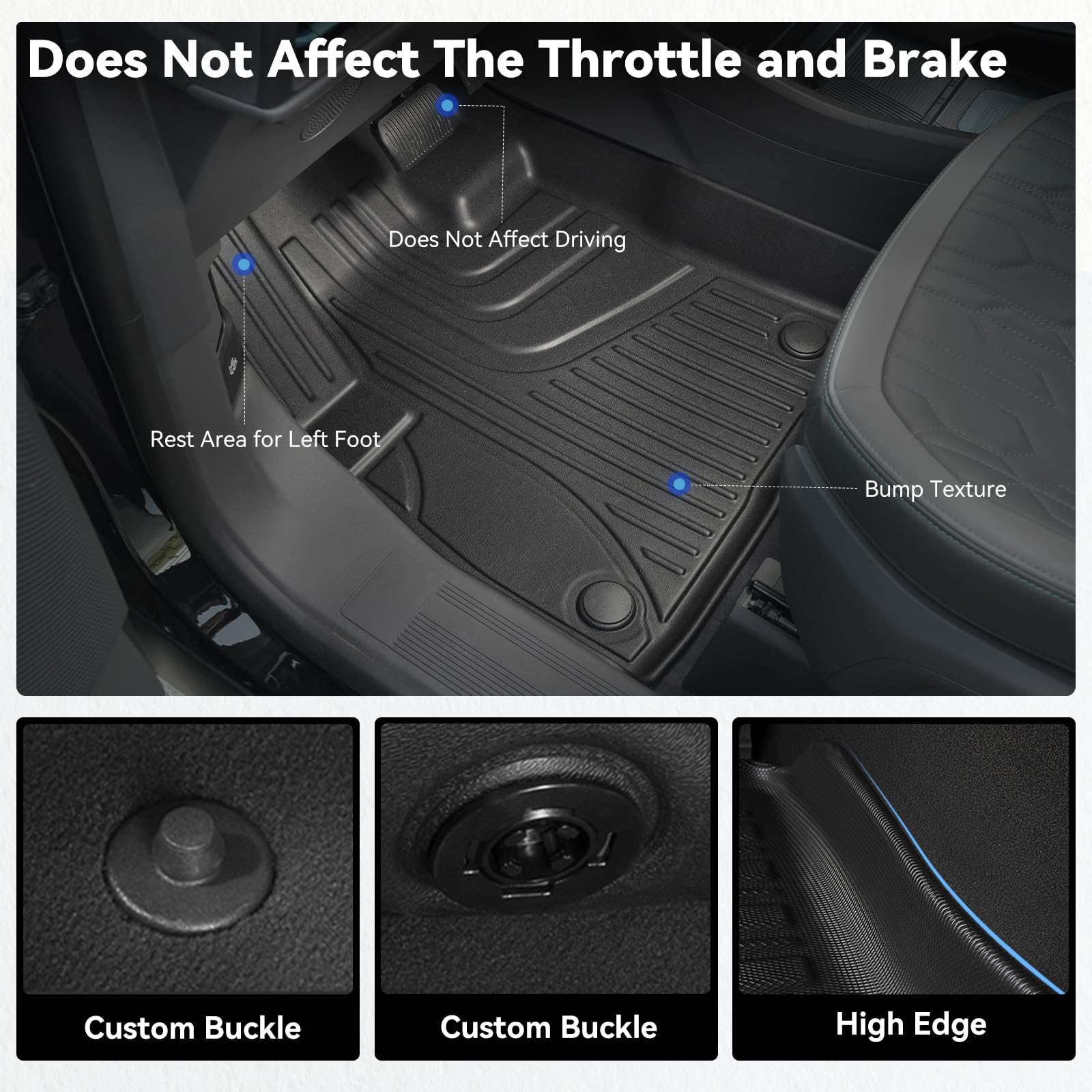 Aomsazto Floor Mats & Cargo Liner Fit For 2017-2025 Audi Q7/Sq7 - Custom Fit All Weather Tpe Rubber Floor Liners For Audi Q7 1St