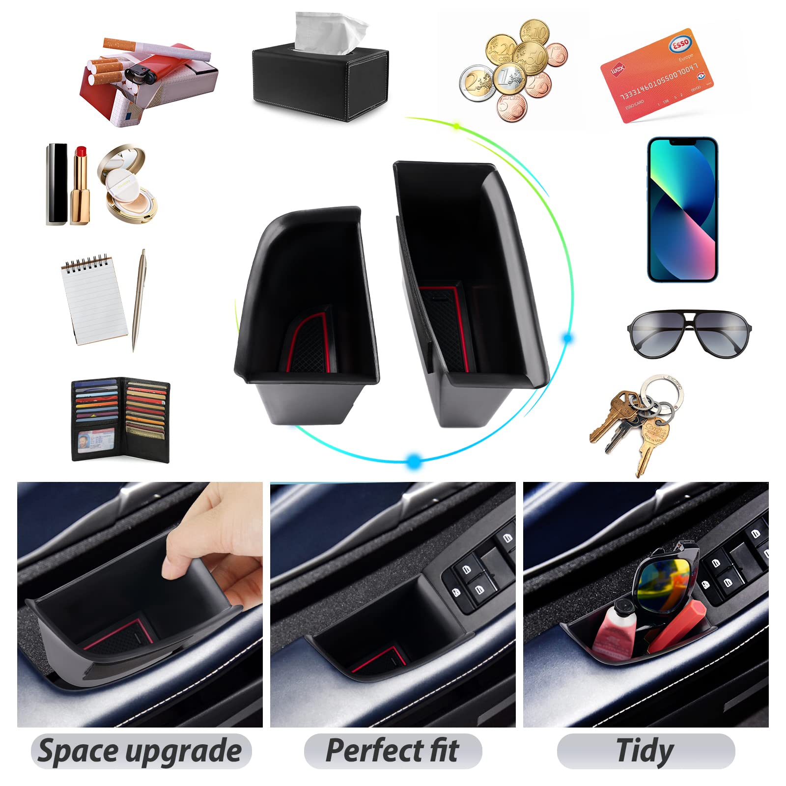 Sktu Car Door Side Storage Box For 2019-2025 Mazda3 2020-2025 Cx-30 Cx30 Door Handle Organizer Mazda Cx30 2024 Accessories Phone