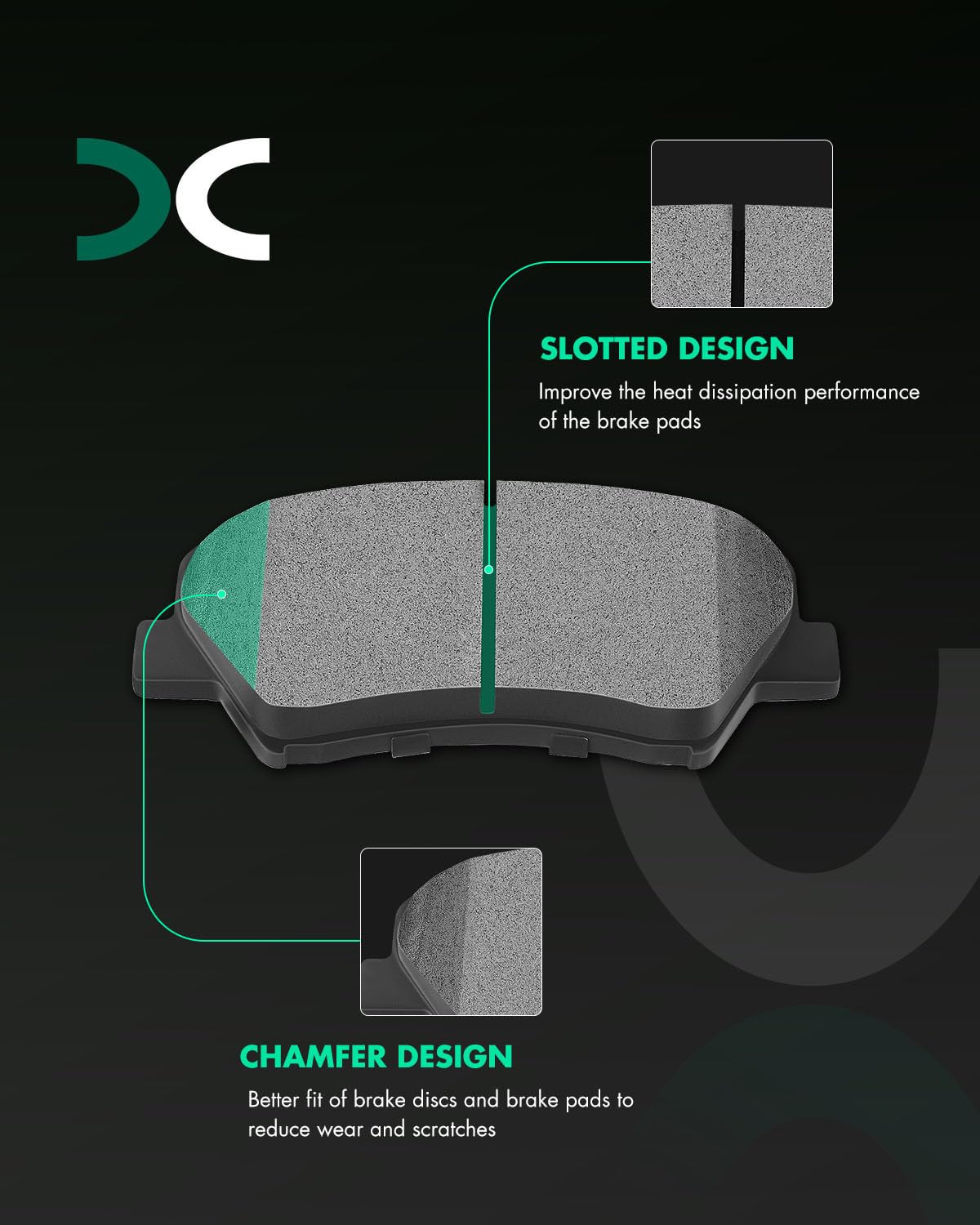 Ceramic Brake Pads Kits,Scitoo 8Pcs Brakes Pads Set Fit For 2011-2016 For Hyundai Elantra,2013 For Hyundai Elantra Coupe,2013-20