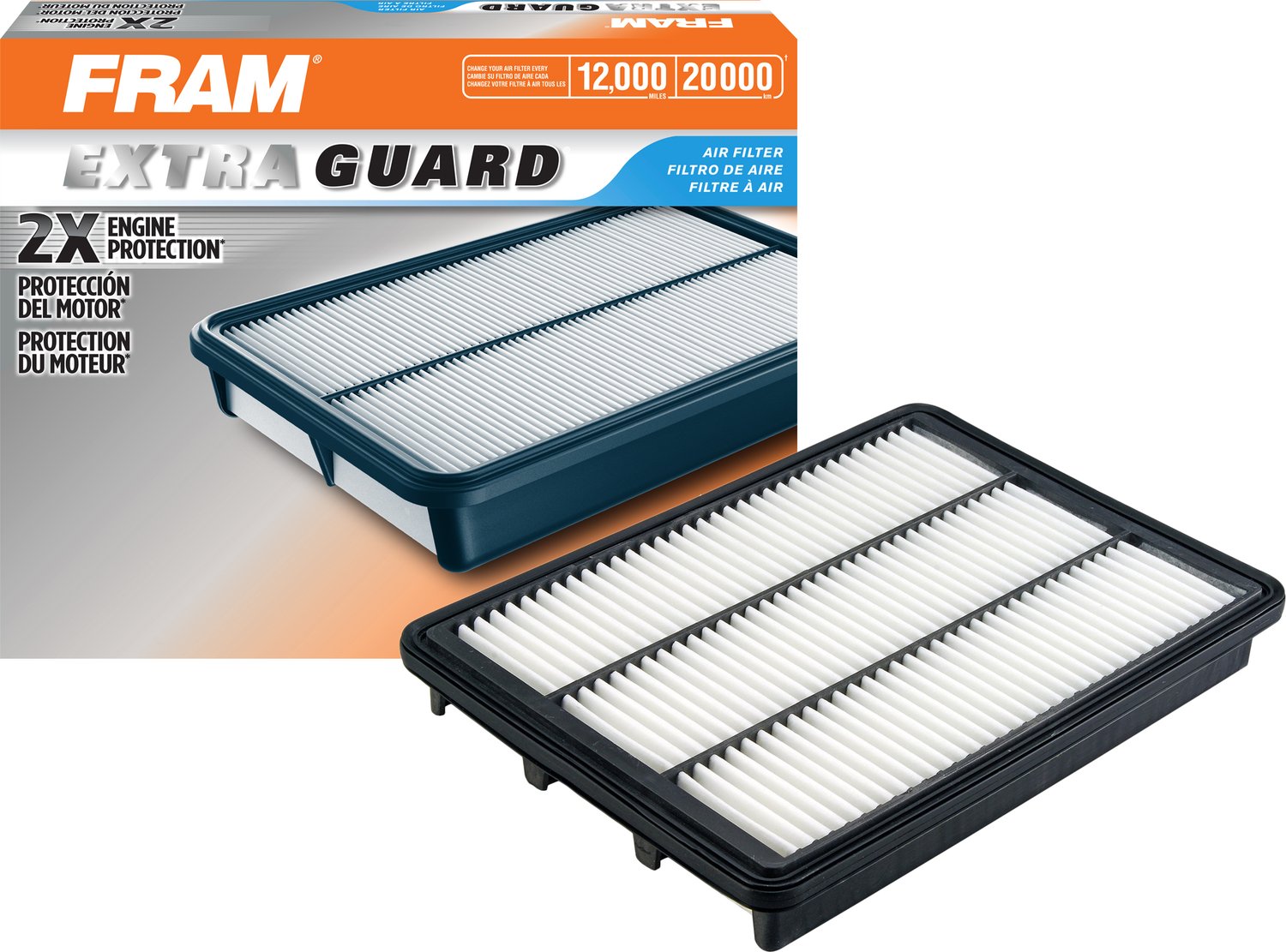 FRAM Extra Guard Rigid Rectangular Panel Engine Air Filter Replacement, Easy Install w/Advanced Engine Protection and Optimal Performance, CA10680 Extra Guard for Kia Vehicles