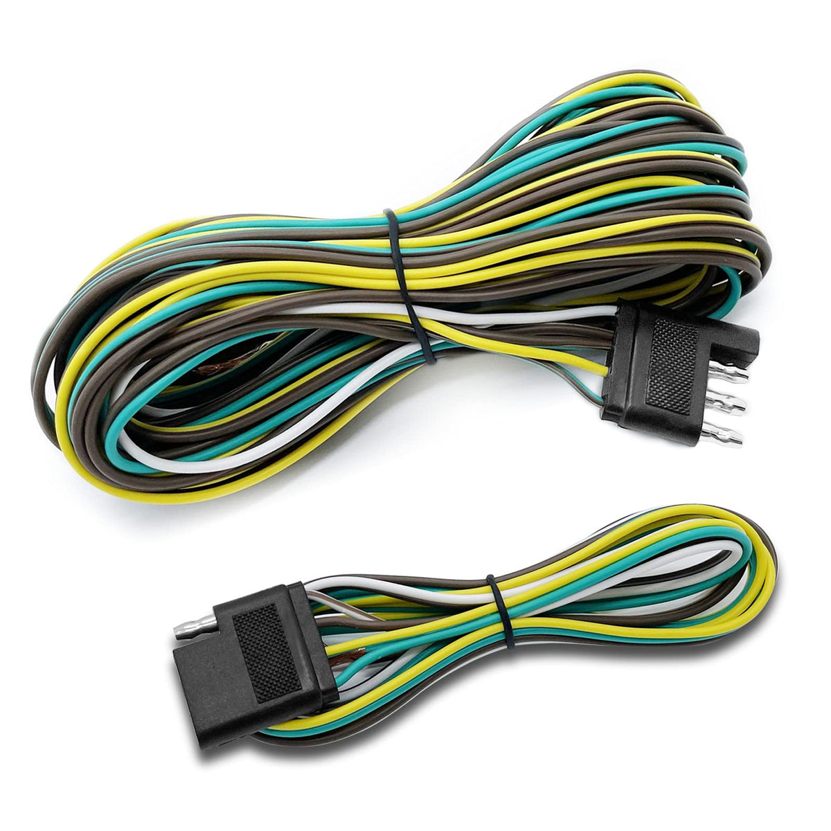 Limicar Trailer Wiring Harness Kit, 25Ft Trailer Wire With 4 Flat Extension Connector, 4 Pin Flat Wishbond Wiring Light Kit For 