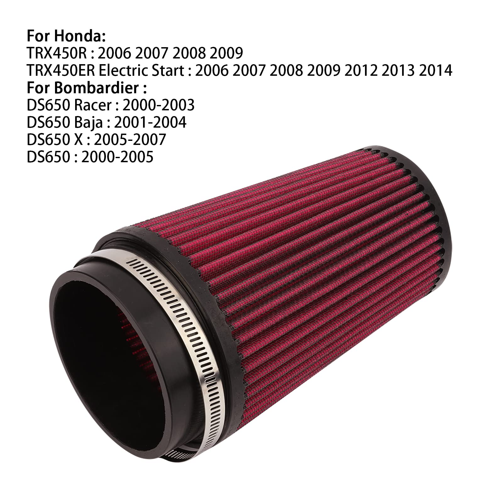 TRX450ER Air Filter Replace #17254-HP1-600 BD-6500,Compatible With Honda TRX450ER 2006-2014, Bombardier DS650( Racer Baja X) 200