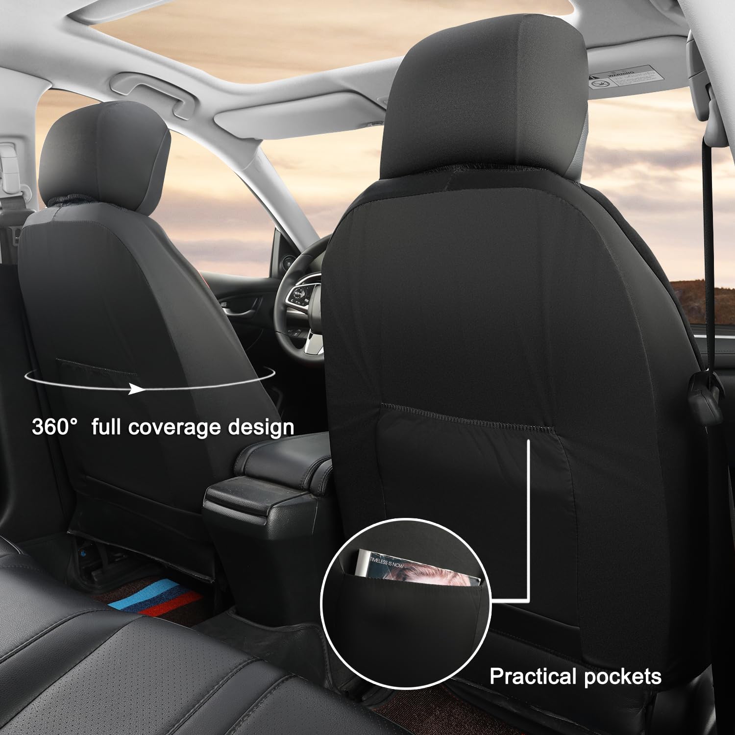 Giant Panda Front Car Seat Cover Custom Fit Toyota, Leather Bucket Seat Covers For Toyota Rav4 Camry Highlander Corolla Prius 2-