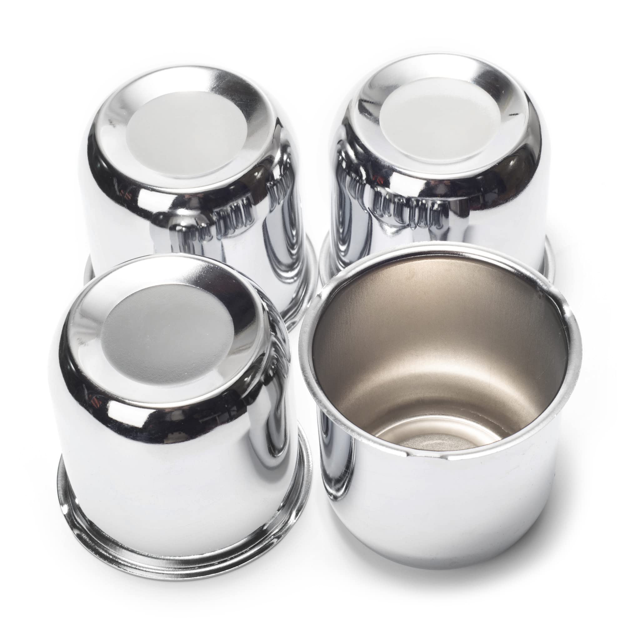 Gtownworks 4Pcs 3.19 Inch Wheel Center Caps Fit 3.19' Center Bore Truck Trailer Rv Suv Wheels Rims, Carbon Steel Chrome Silver Push Through Hub Covers