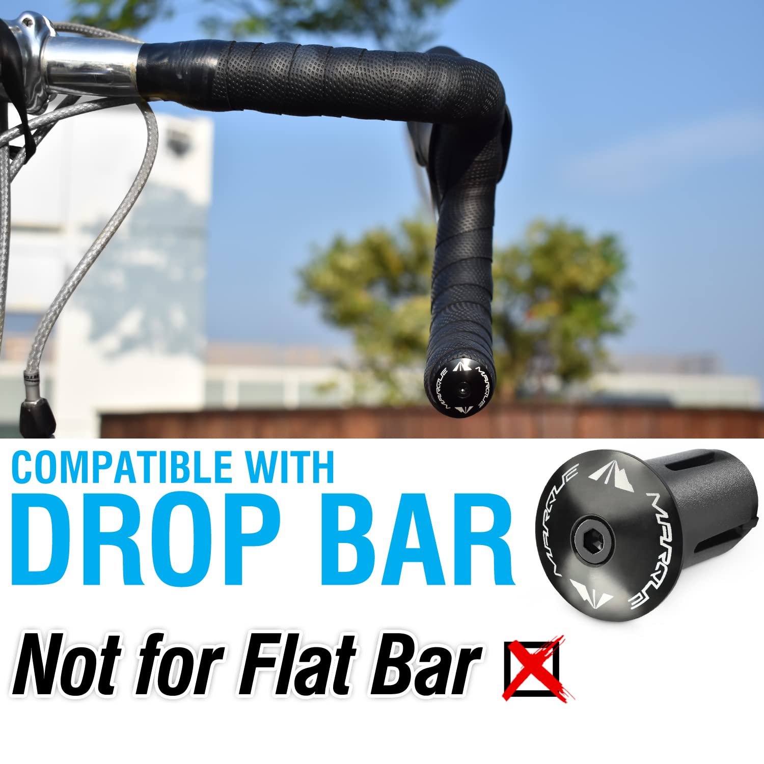 Marque Alloy Enz Handle Bar End Plugs - 2Pcs Per Set (Black)