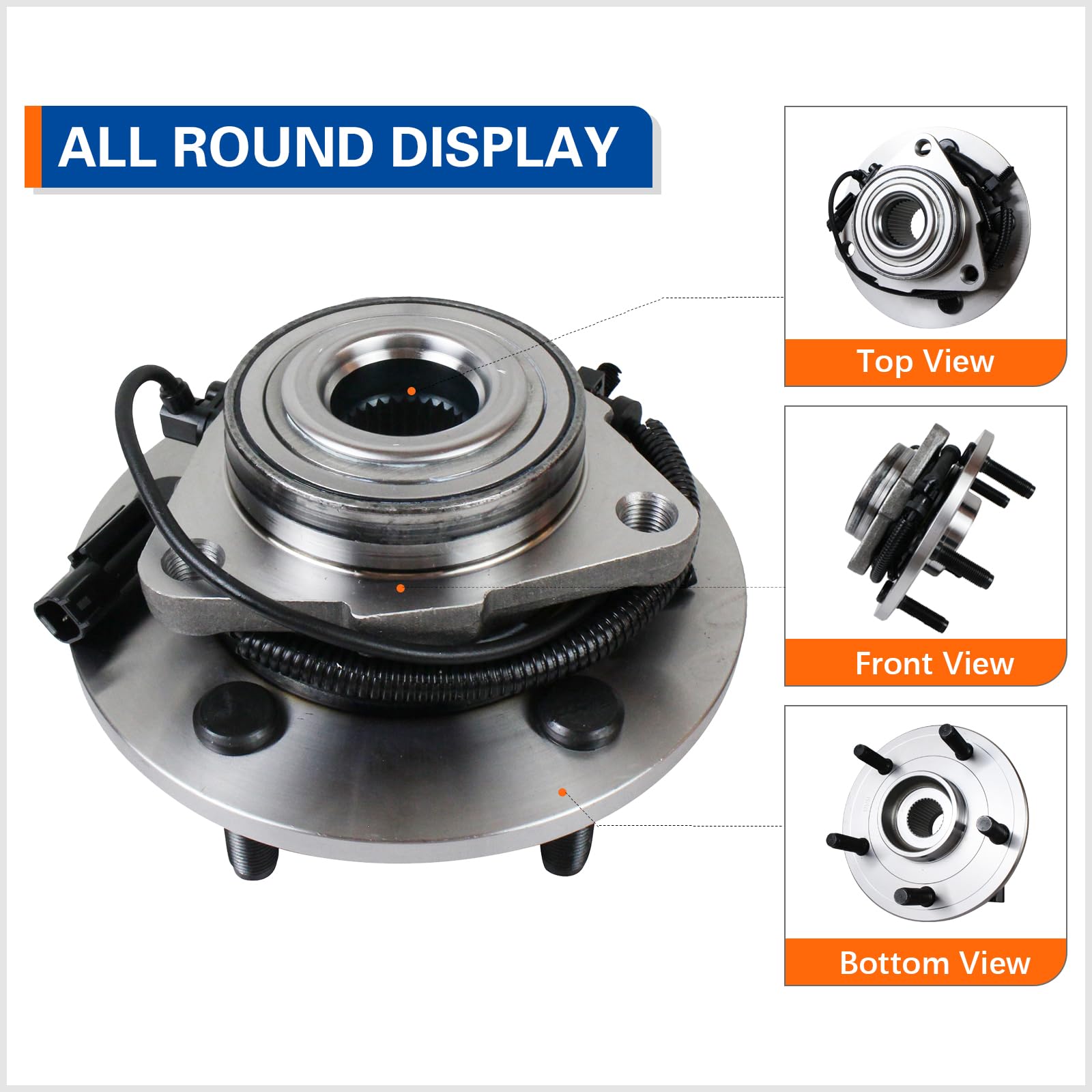 Parod 515151 Front Wheel Hub And Bearing Assembly Compatible With 2012-2018 Ram 1500, 2019 Ram 1500 Classic 5Lugs W/Abs