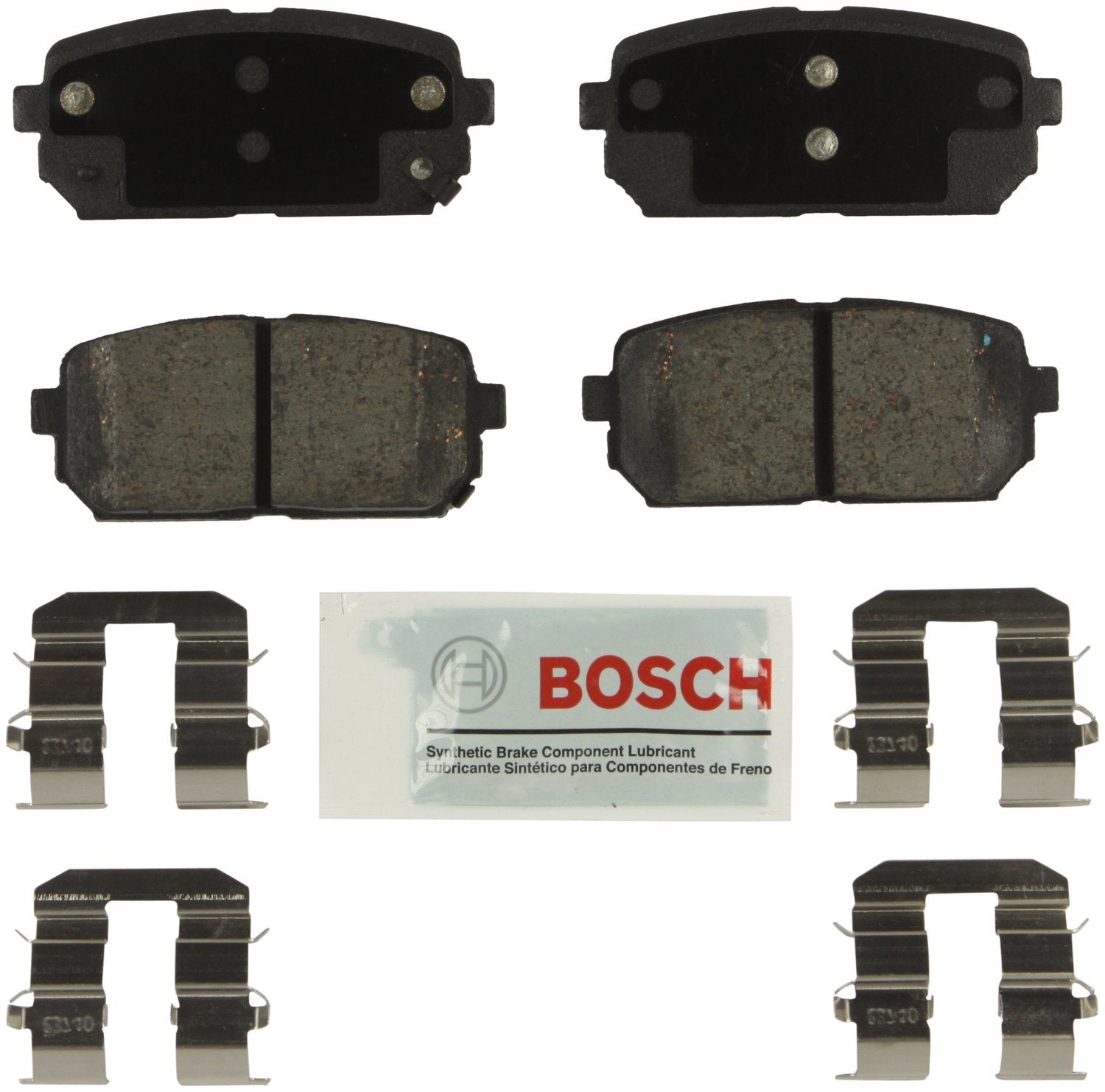 BOSCH BE1296H Blue Ceramic Disc Brake Pad Set With Hardware - Compatible With Select Kia Rondo; REAR