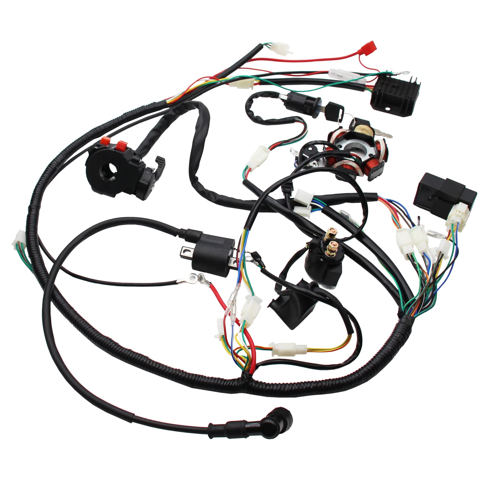 Full Electrics Stator Wiring Harness Cdi Coil Solenoid For Gy6 125Cc 150Cc Atv Quad Buggy Coolster Go Kart