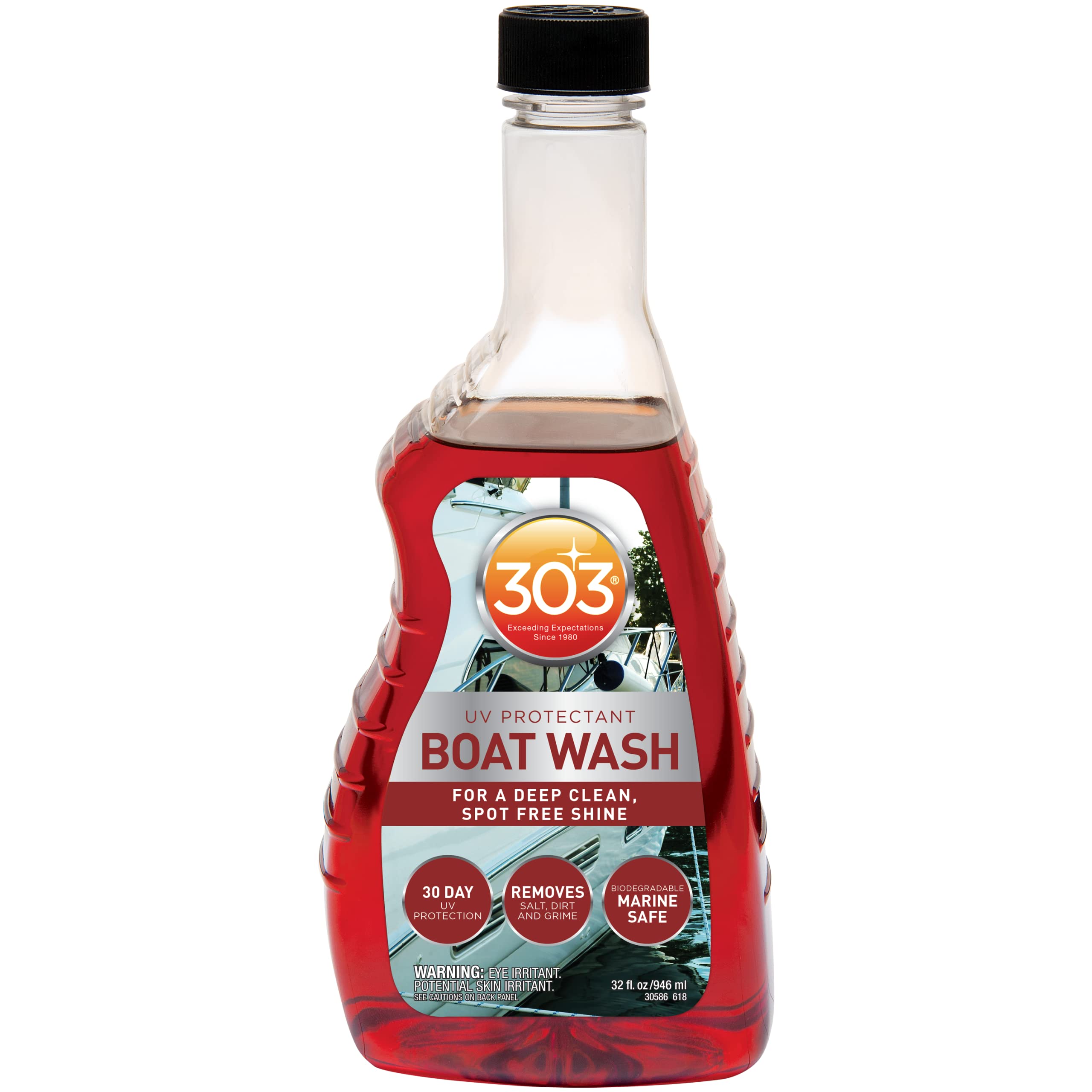303 Products Marine Boat Wash with UV Protectant - For A Deep Clean, Spot Free Shine - 30 Day UV Protection - Removes Salt, Dirt