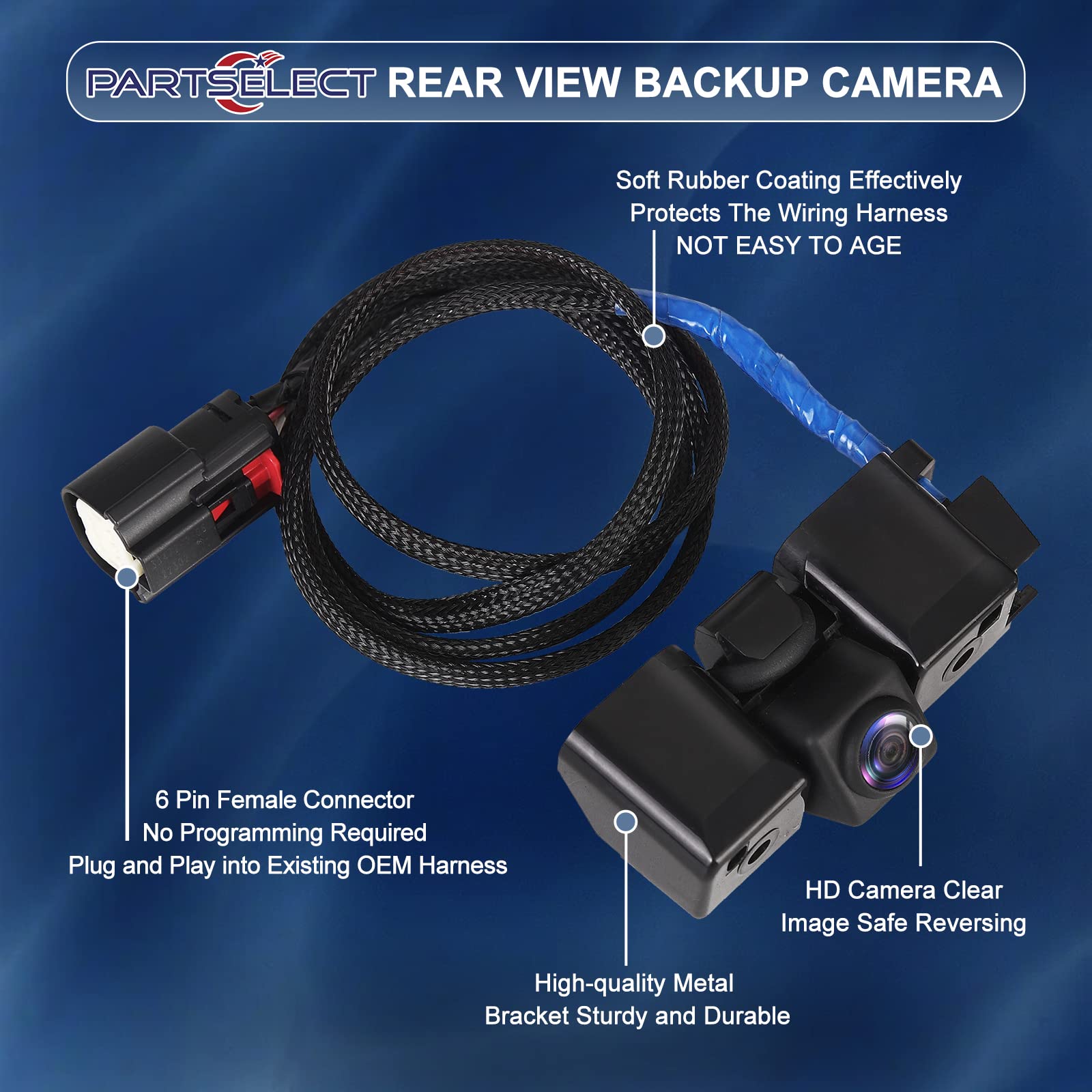 PARTSELECT Backup Camera 22803702 Compatible with 2014-2015 Chevy Silverado & GMC Sierra 1500/2500/3500 HD