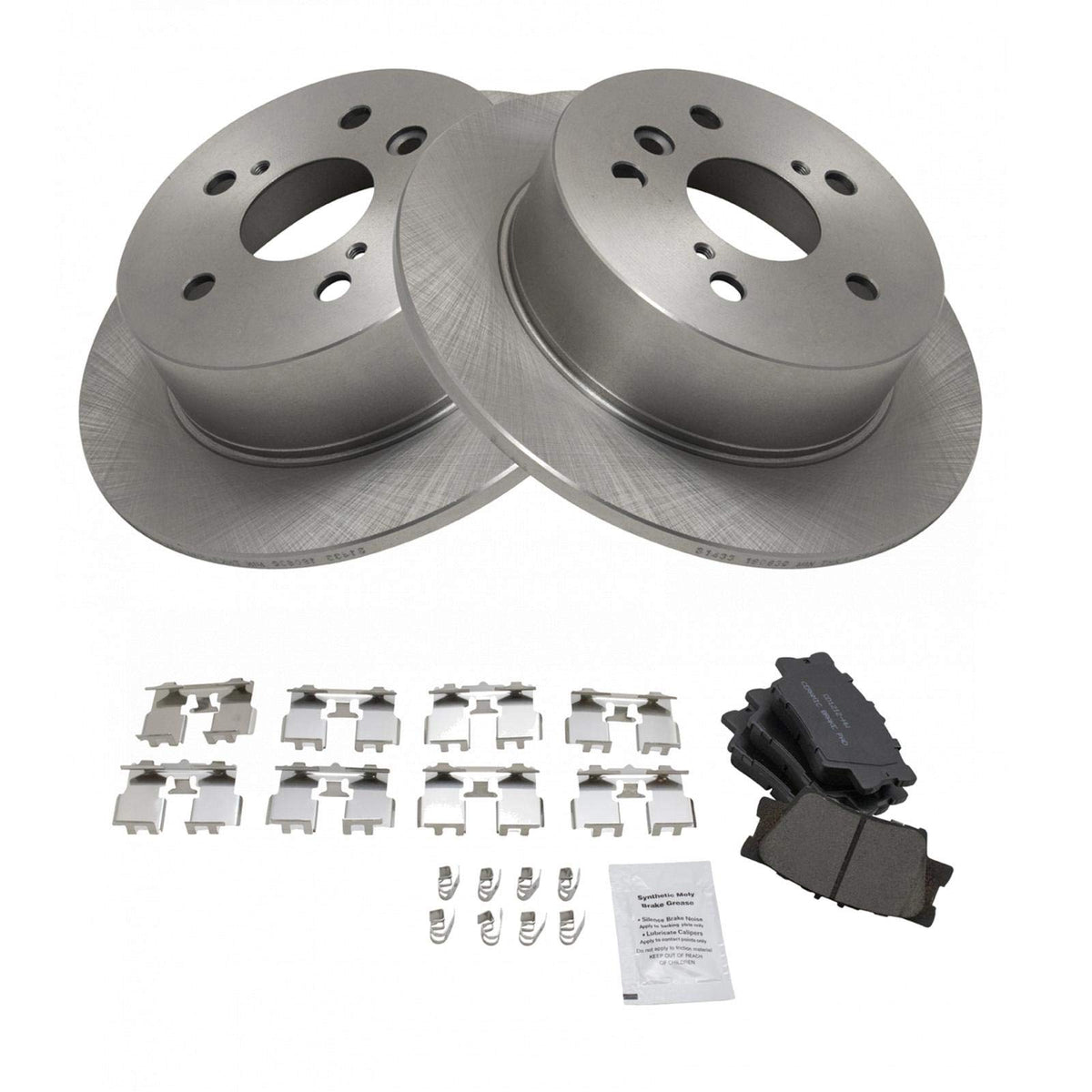Trq Rear Brake Pad & Rotor Kit Brake Pads Brake Rotor Ceramic Compatible With 2007-2012 Lexus Es350 2008-2012 Toyota Avalon 2007
