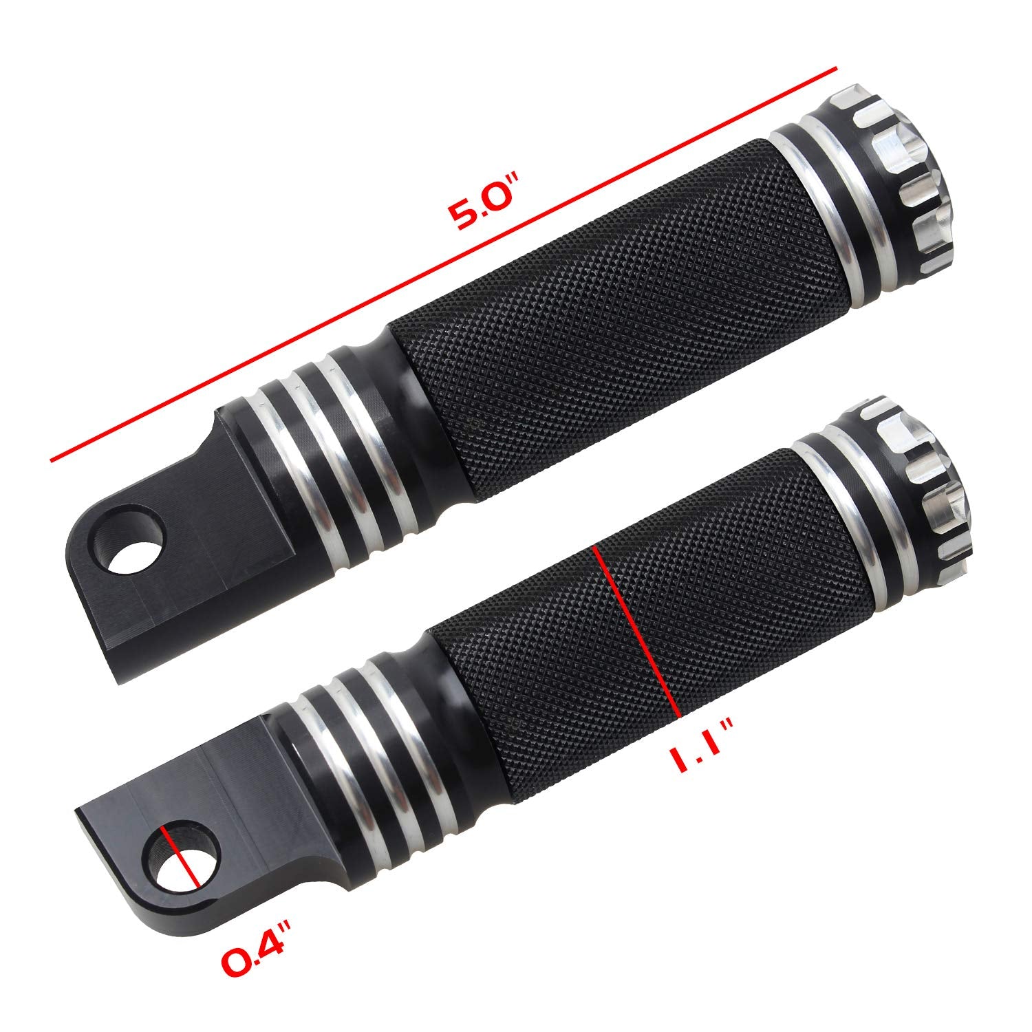 NTHREEAUTO Mounting Footpegs, Male Billet Footrests, Motorcycle Passenger Pedals Compatible with Harley Sportster, Dyna, Road Ki