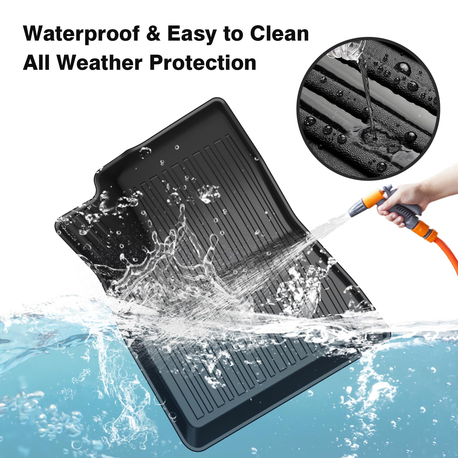 Powerty Floor Mats For 2024 2025 Tesla Model 3 Highland Accessories 1St & 2Nd Row Liner Set All Weather Tpe 3D Car Mats All-Weat