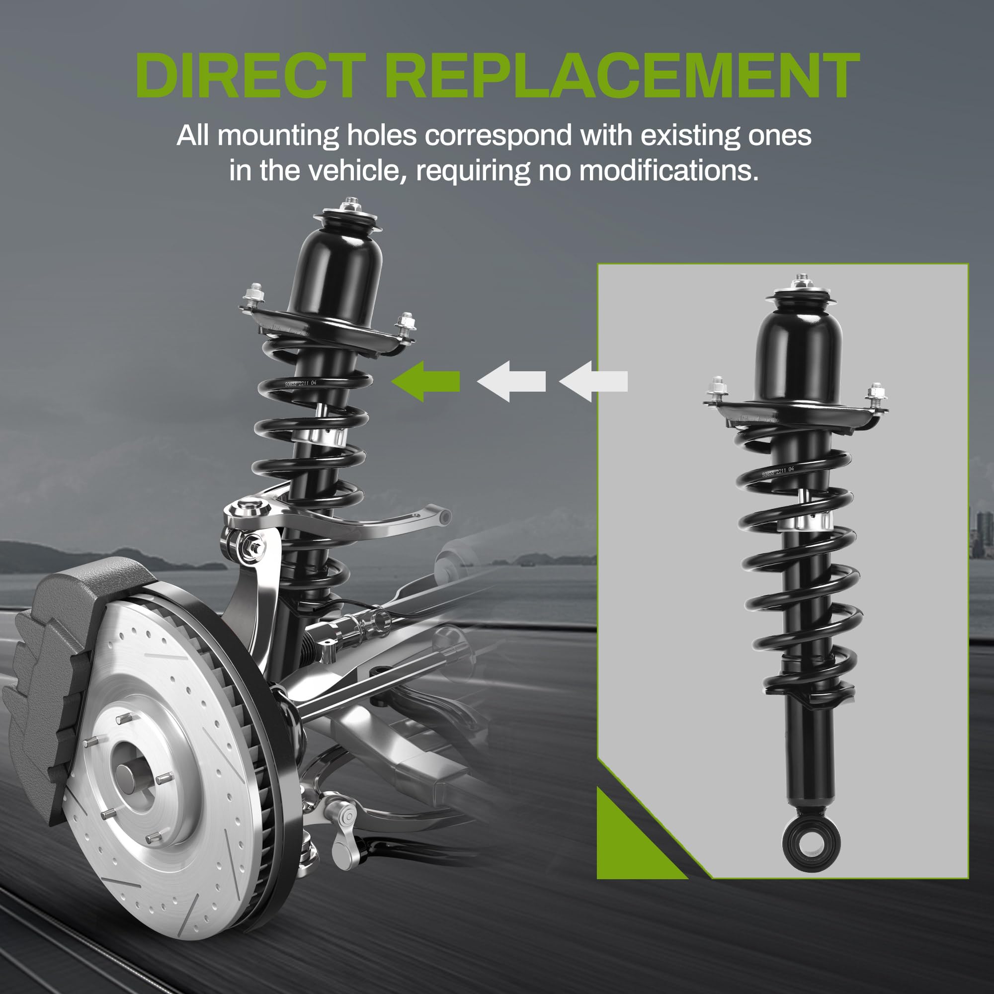 Autosaver88 Rear Complete Struts Shocks Assembly Compatible With 2009-2013 Corolla, 2009-2013 Matrix, 2009-2010 Pontiac Vibe