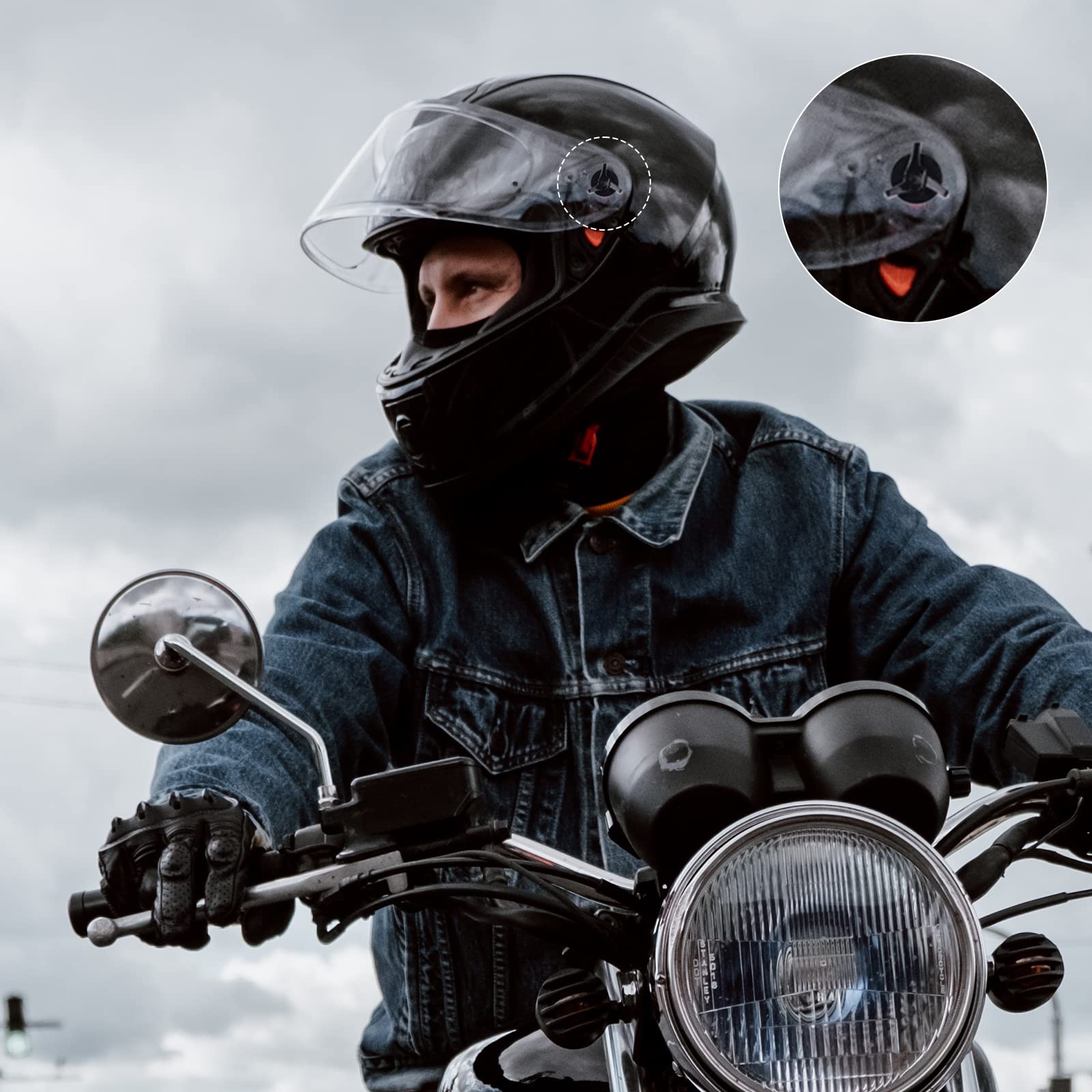 Aiex 7Pcs Motorcycle Helmet Screws, Motorcycle Helmet Visor Screws Helmet Visor Clips Motorcycle Helmet Accessories (Black, Silver)