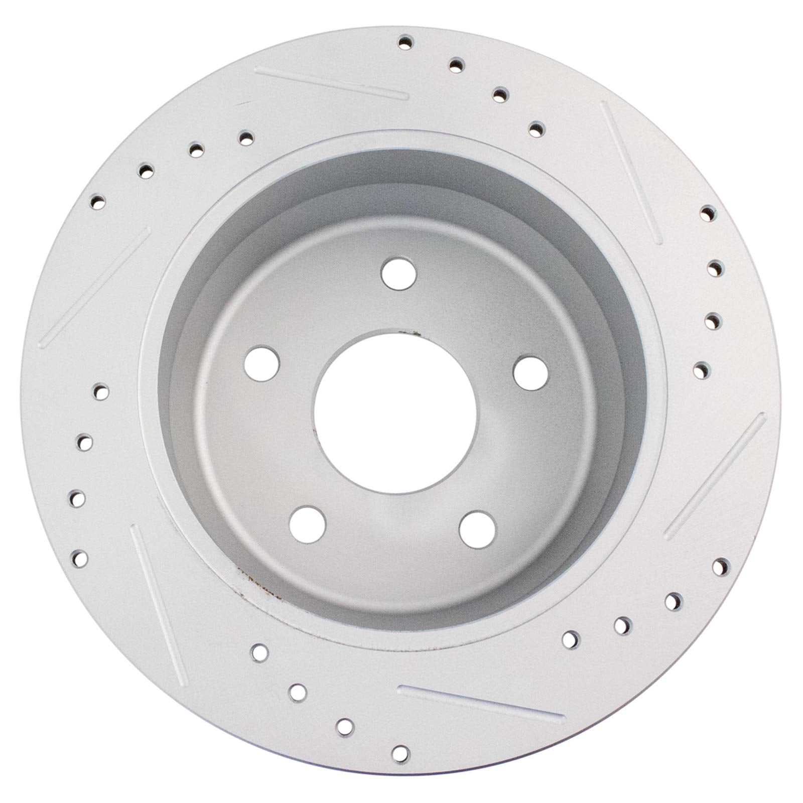 Trq Rear Performance Brake Rotors Set Solid Premium G-Coated Cross Drilled & Slotted Compatible With 1999-2004 Jeep Grand Cherok