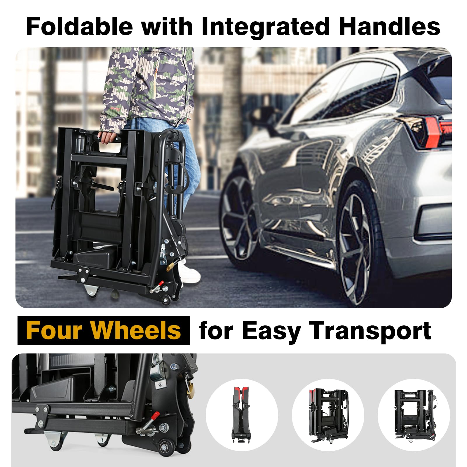 Eco Pro Upgraded 200lbs EBike Rack with Ramp for 2 E-Bikes, Hitch EBike Rack for Cars SUVs Trucks, Foldable Tilting Bike Rack Pl