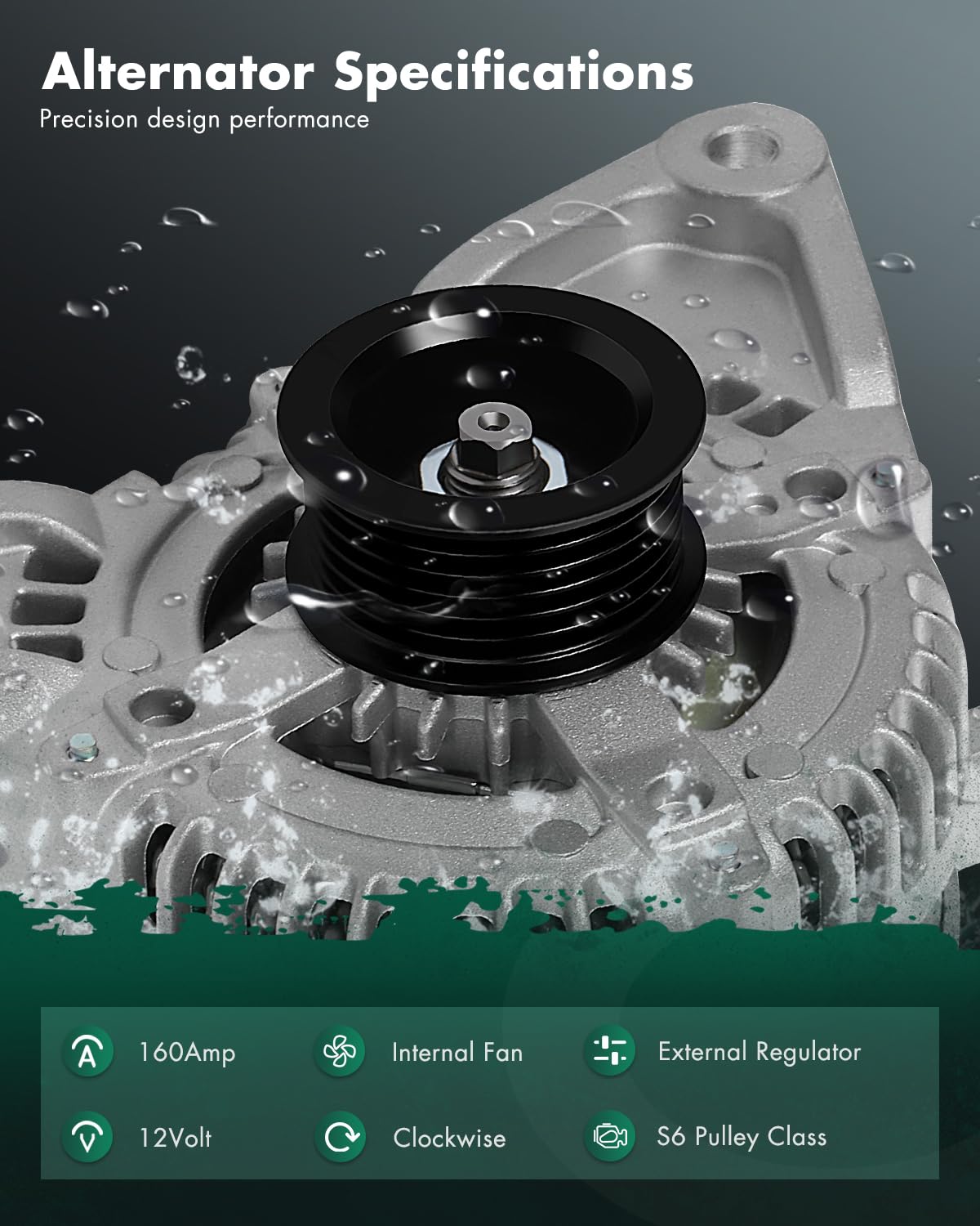 SCITOO Alternator Fits for Jeep for Commander 2006 V8 5.7L, Grand Cherokee 2005 2006 V8 5.7L, Grand Cherokee 2006 V8 6.1L - 12V