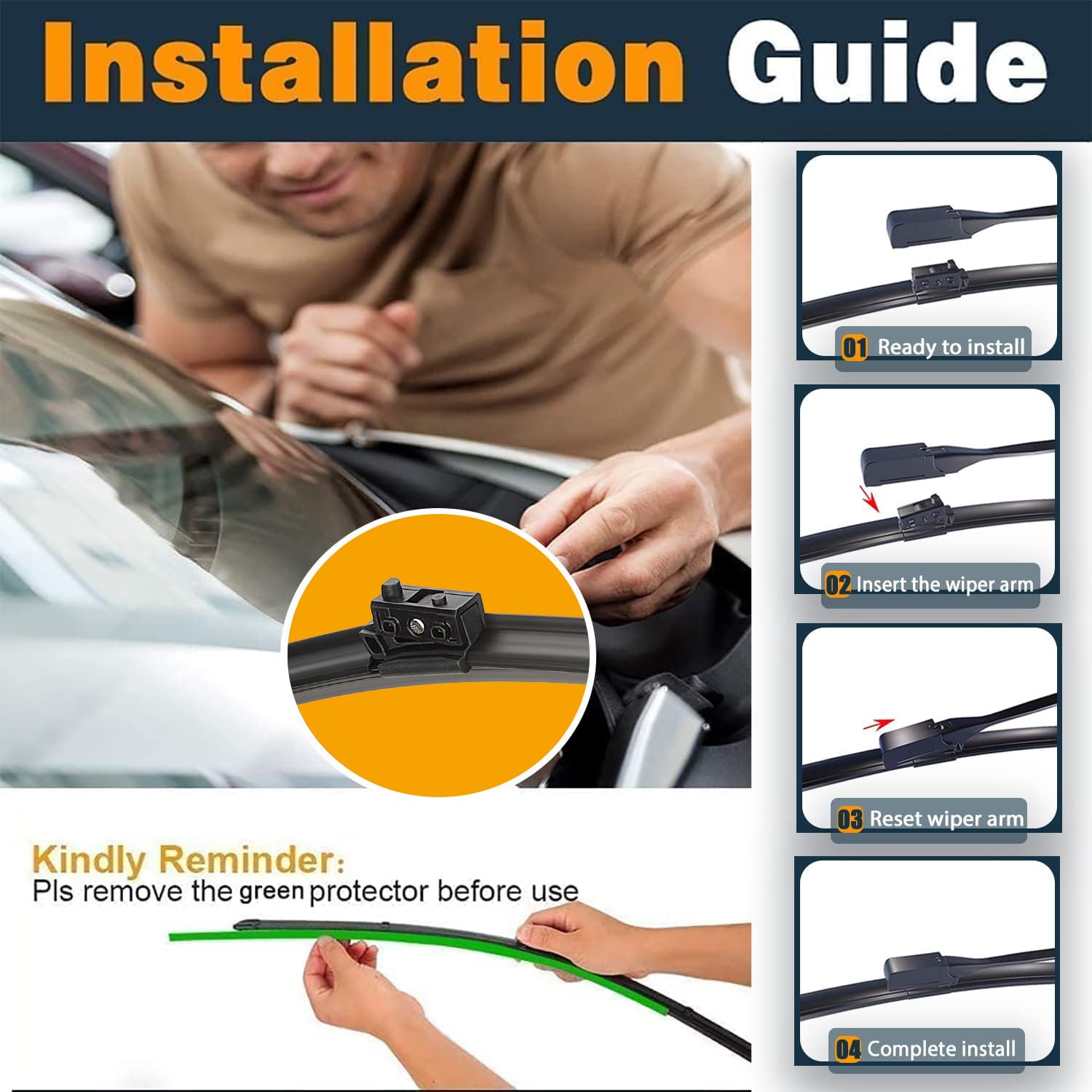 Autoboo 24''+19'' Windshield Wipers Replacement For Mercedes-Benz Cla250 Gla250 Cla45 Gla45 Amg 2020 2019 2018 2017 2016 -Origin