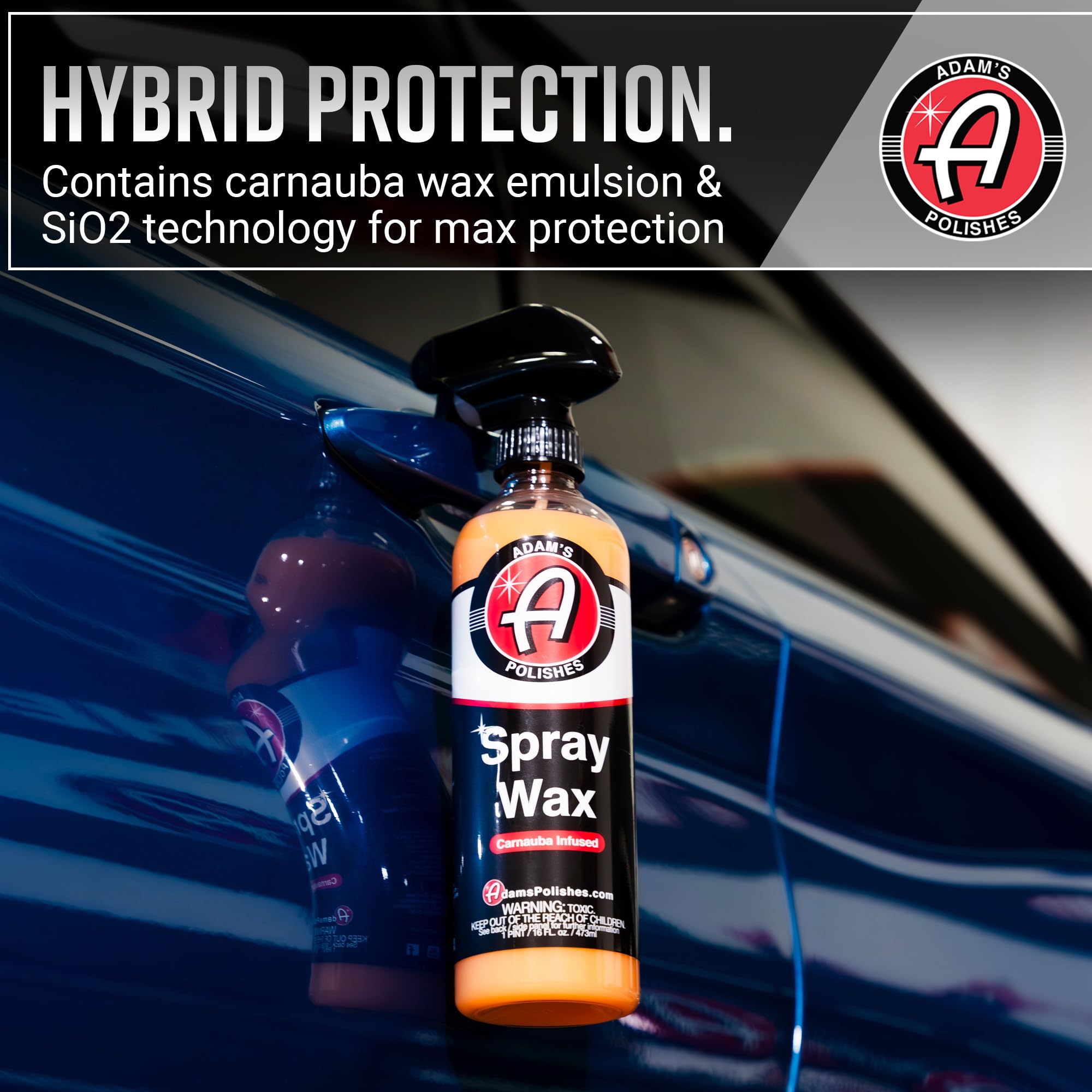 Adam'S Polishes Spray Wax Kit - Advanced Carnauba Car Wax | Car Spray Polish | During Car Wash Paste Wax Clay Bar & Buffer Polis