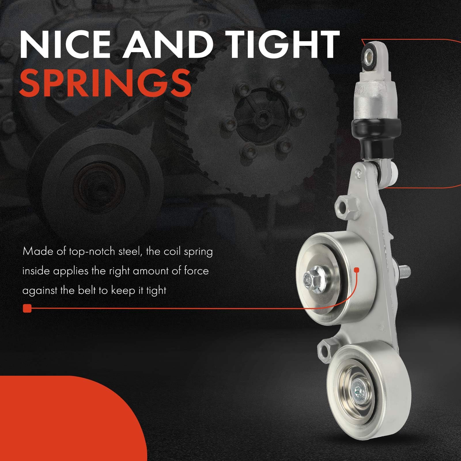 A-Premium Belt Tensioner Assembly with Pulley for Honda Accord 2008-2010, Odyssey 2005-2010, Pilot 2006-2011, Replace# 311