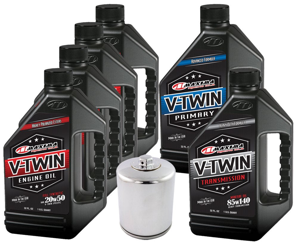 Maxhiflo Vttock15 Complete Engine Oil Change Kit For V-Twin Full Synthetic Harley Davidson Twin Cam, 6 Quart