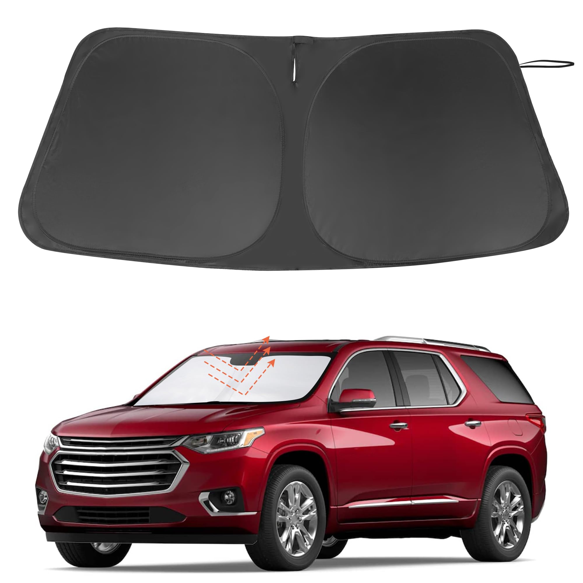 Windshield Sun Shade Custom Fit For 2018-2023 Chevrolet/Chevy Traverse Accessories Foldable Sunshade Sun Blocker Protect Car Fro